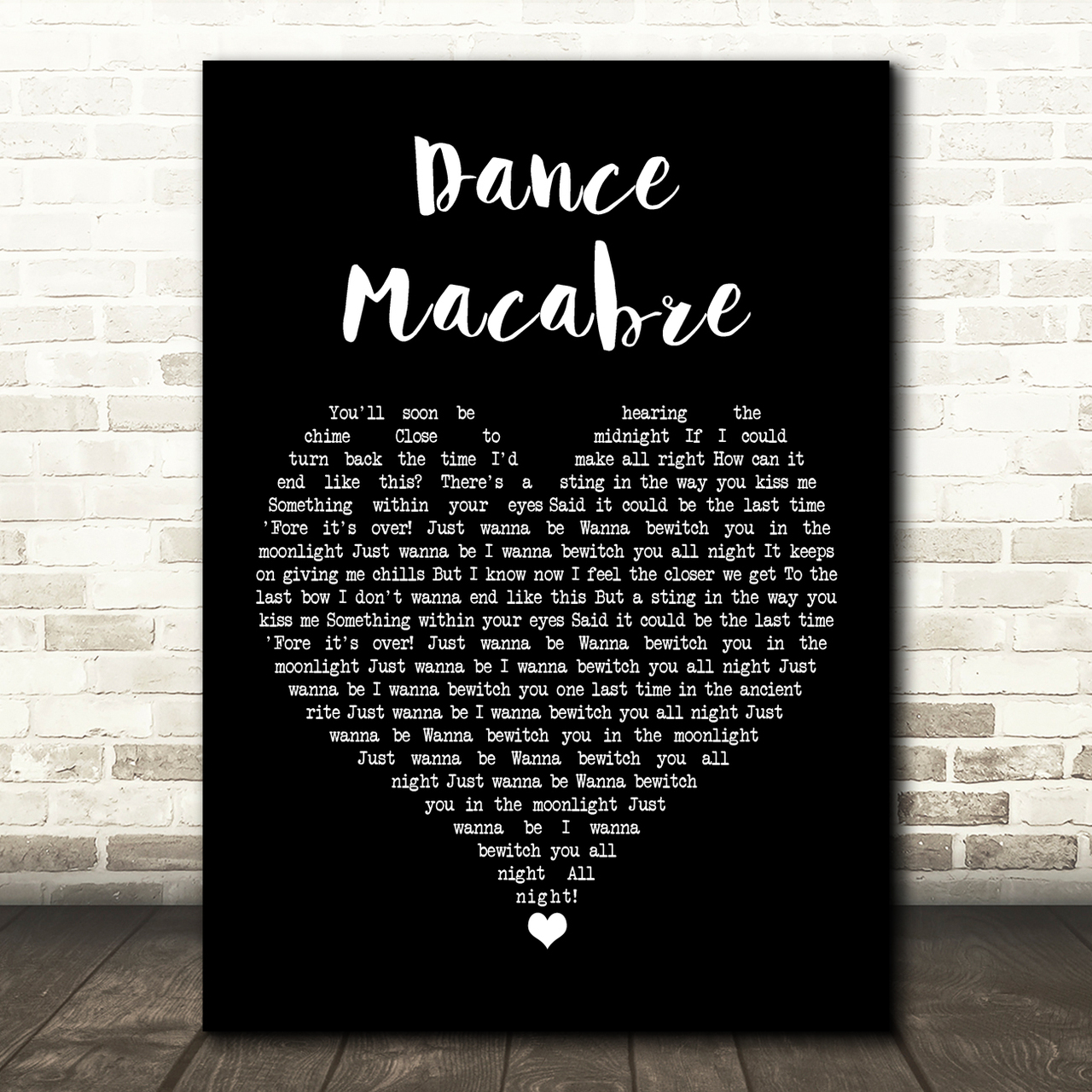 Ghost Dance Macabre Black Heart Song Lyric Wall Art Print