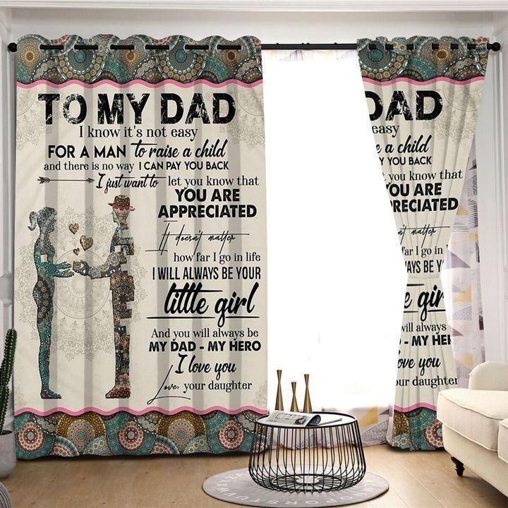 Gift For Daddy Always Being Your Little Girl Printed Window Curtain
