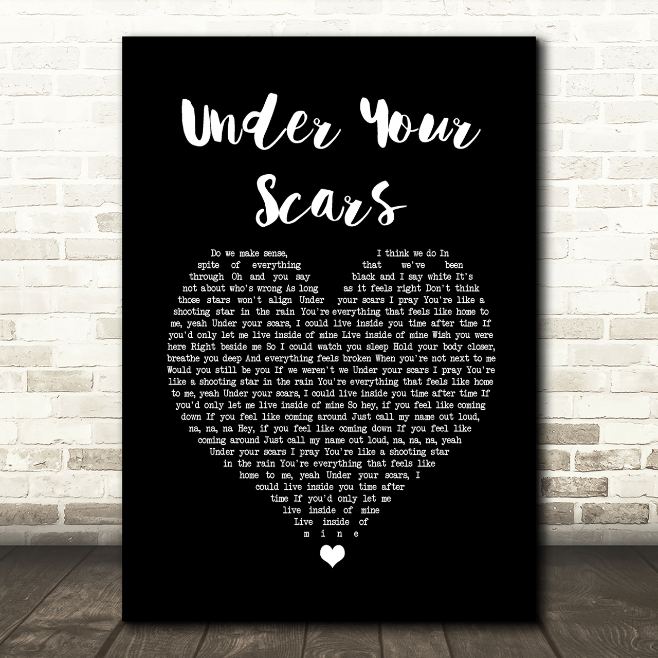 Godsmack Under Your Scars Black Heart Song Lyric Wall Art Print