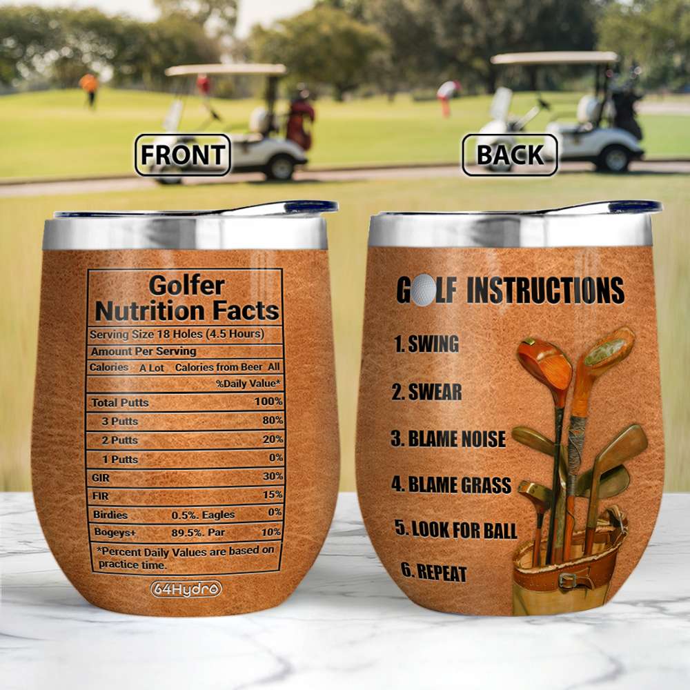 GOLF Instructions Facts Wine Tumbler