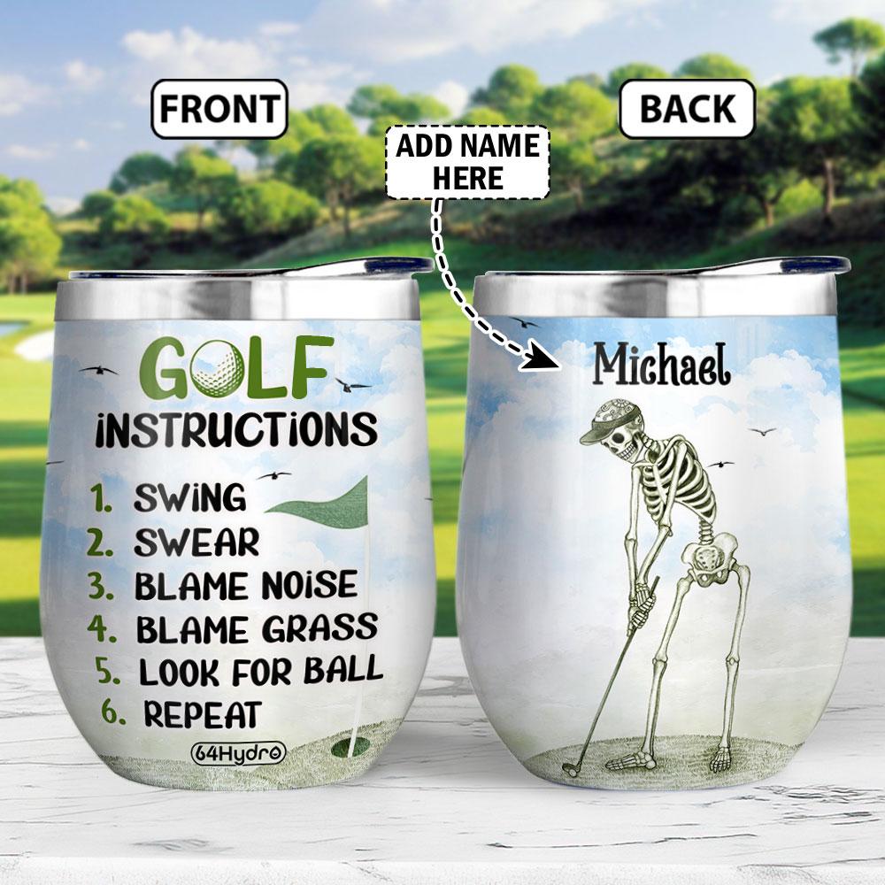 GOLF Instructions Funny Personalized Wine Tumbler