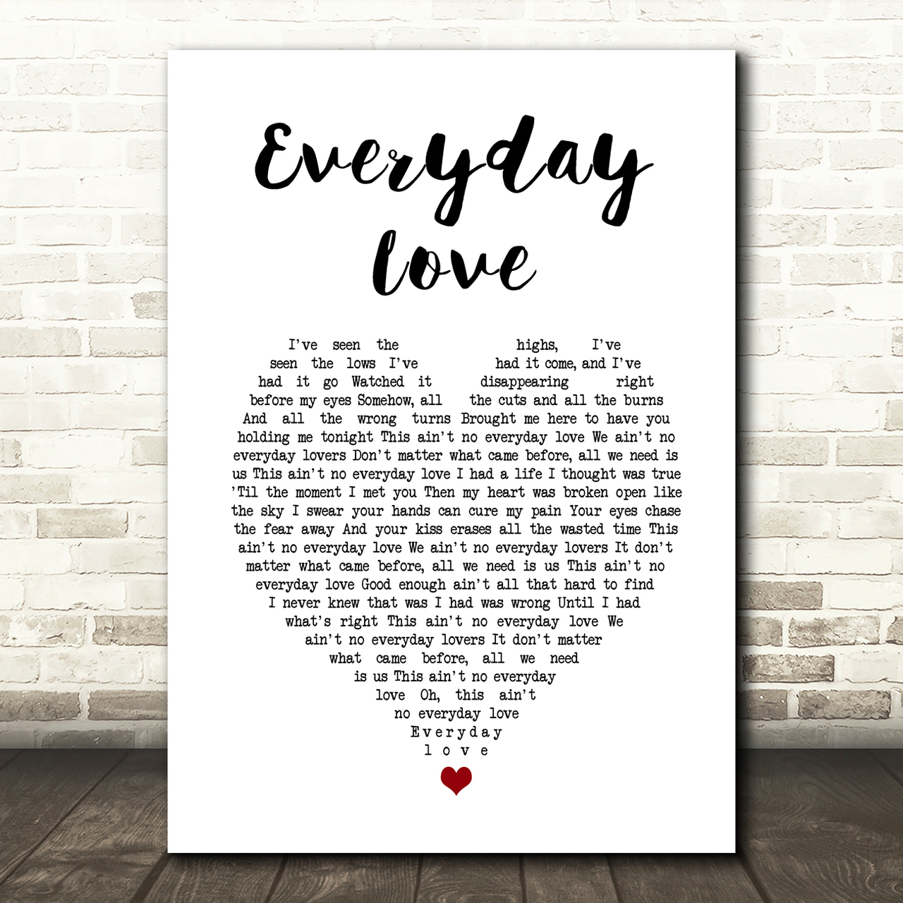 Grace Potter Everyday Love White Heart Song Lyric Art Print