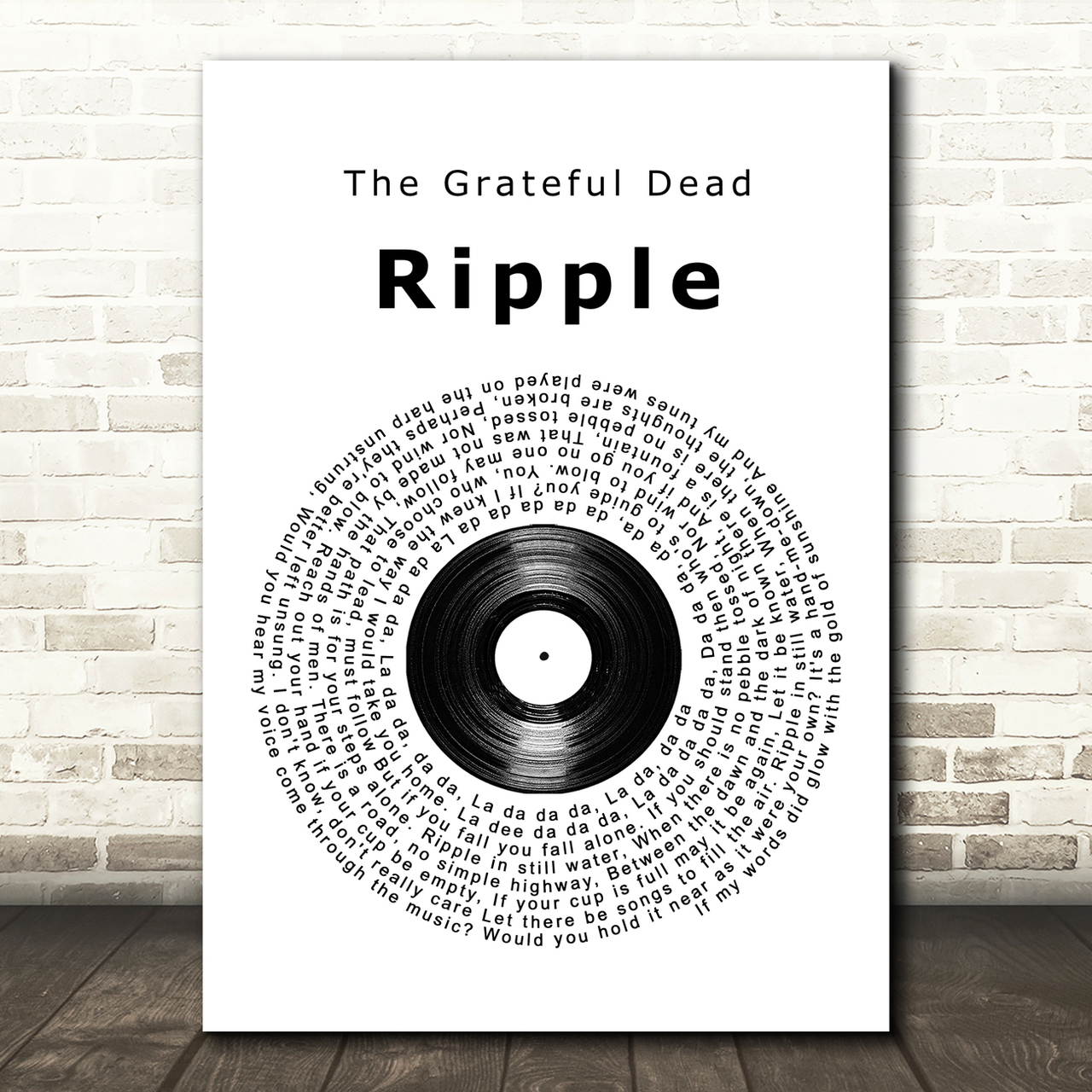 Grateful Dead Ripple Vinyl Record Song Lyric Quote Music Poster Print