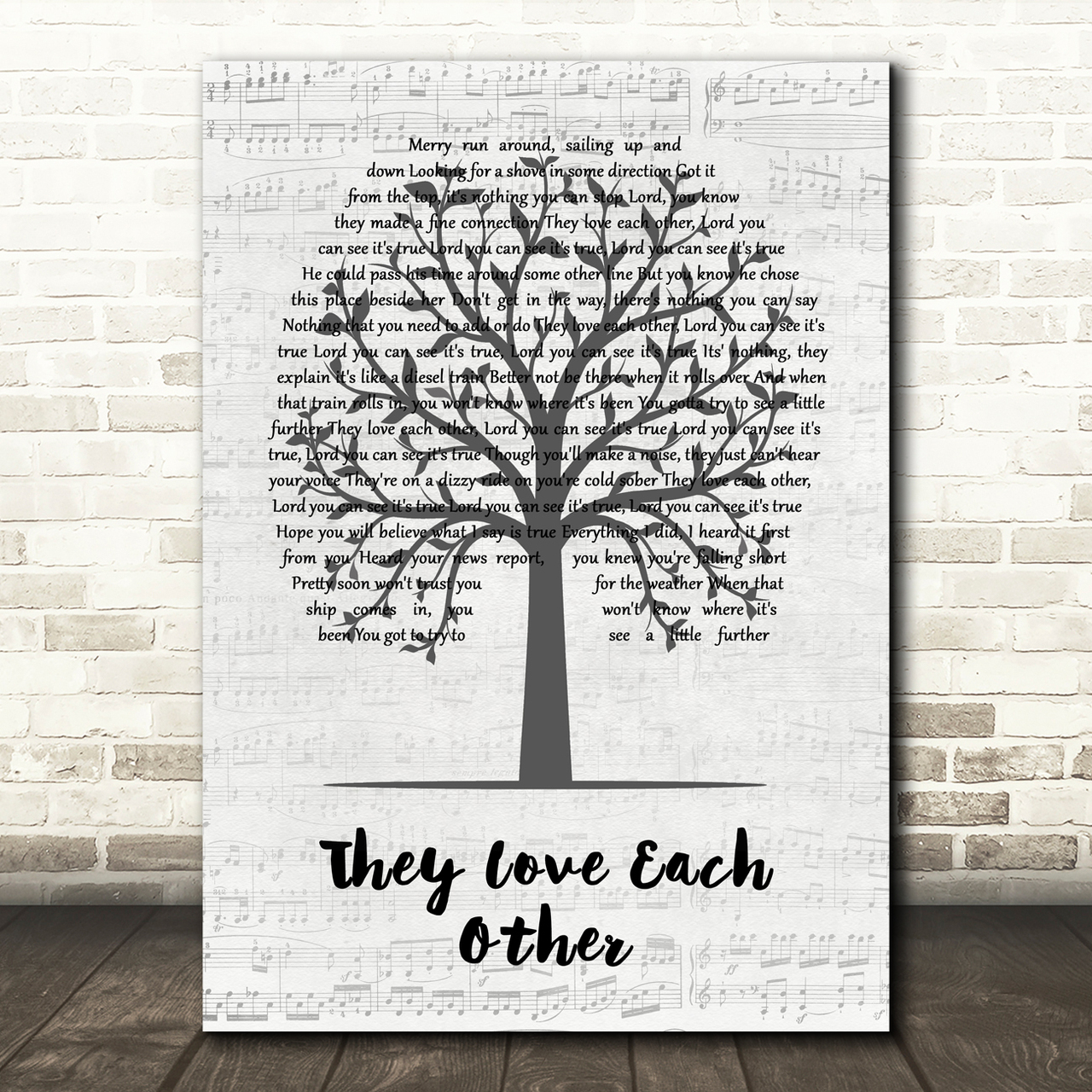 Grateful Dead They Love Each Other Music Script Tree Song Lyric Quote Music Poster Print