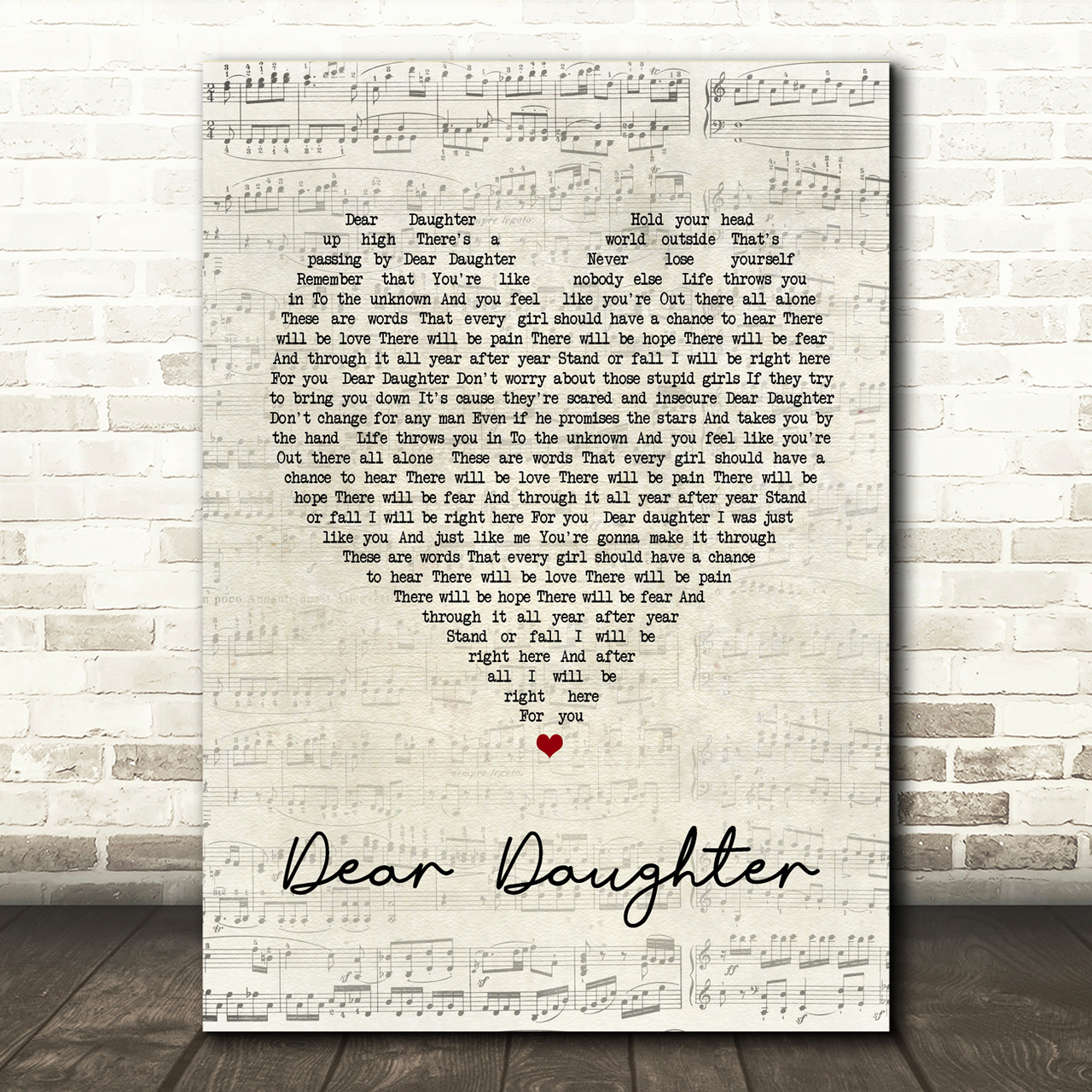 Halestorm Dear Daughter Script Heart Song Lyric Print