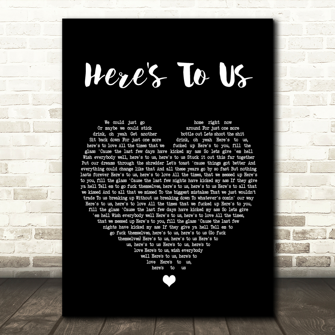 Halestorm Here's To Us Black Heart Song Lyric Quote Print
