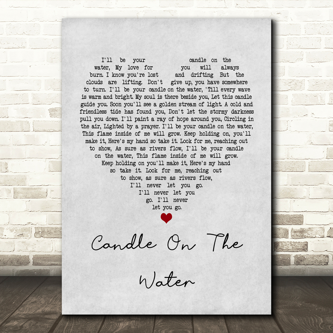Helen Reddy Candle On The Water Grey Heart Song Lyric Music Print