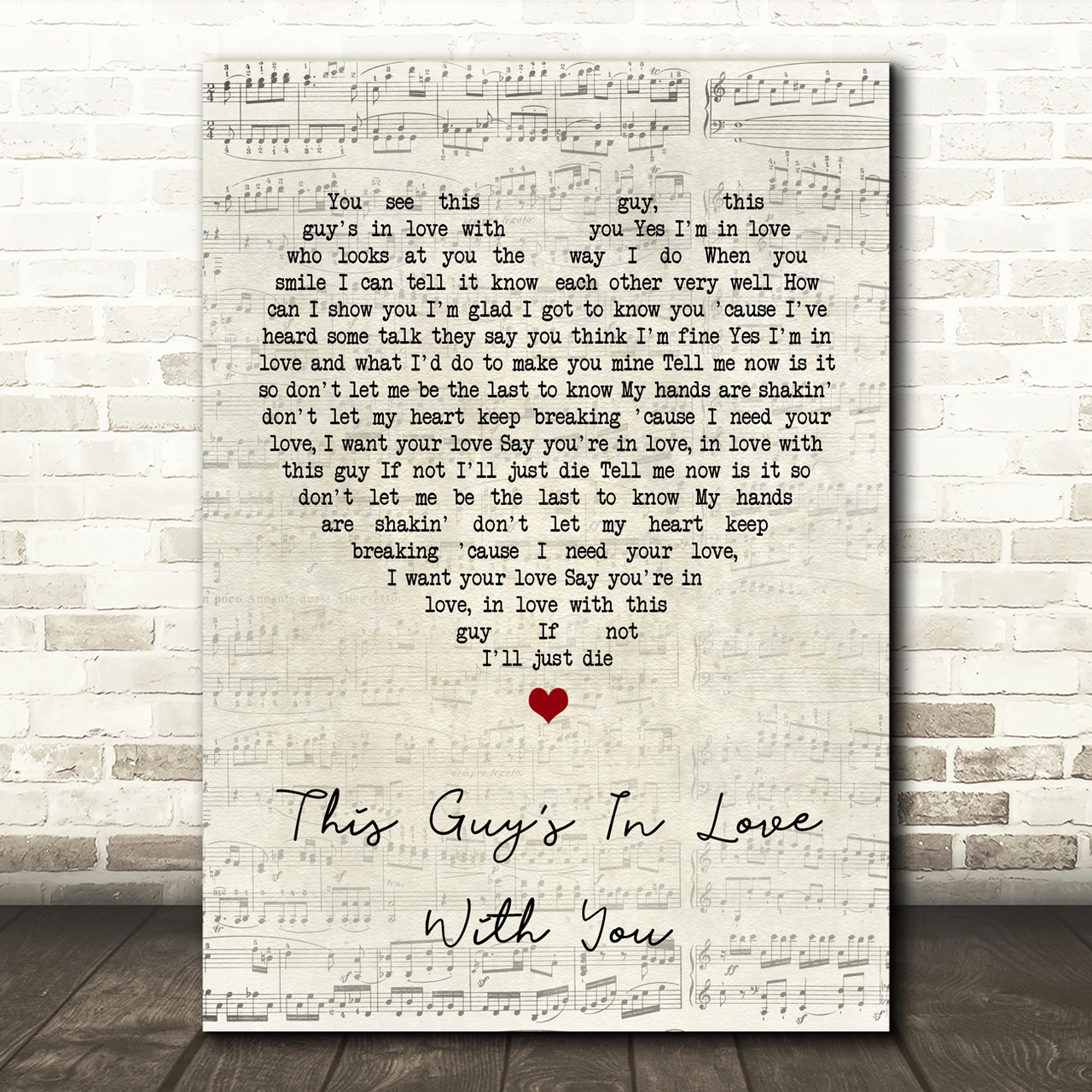 Herb Albert This Guys In Love With You Script Heart Song Lyric Print