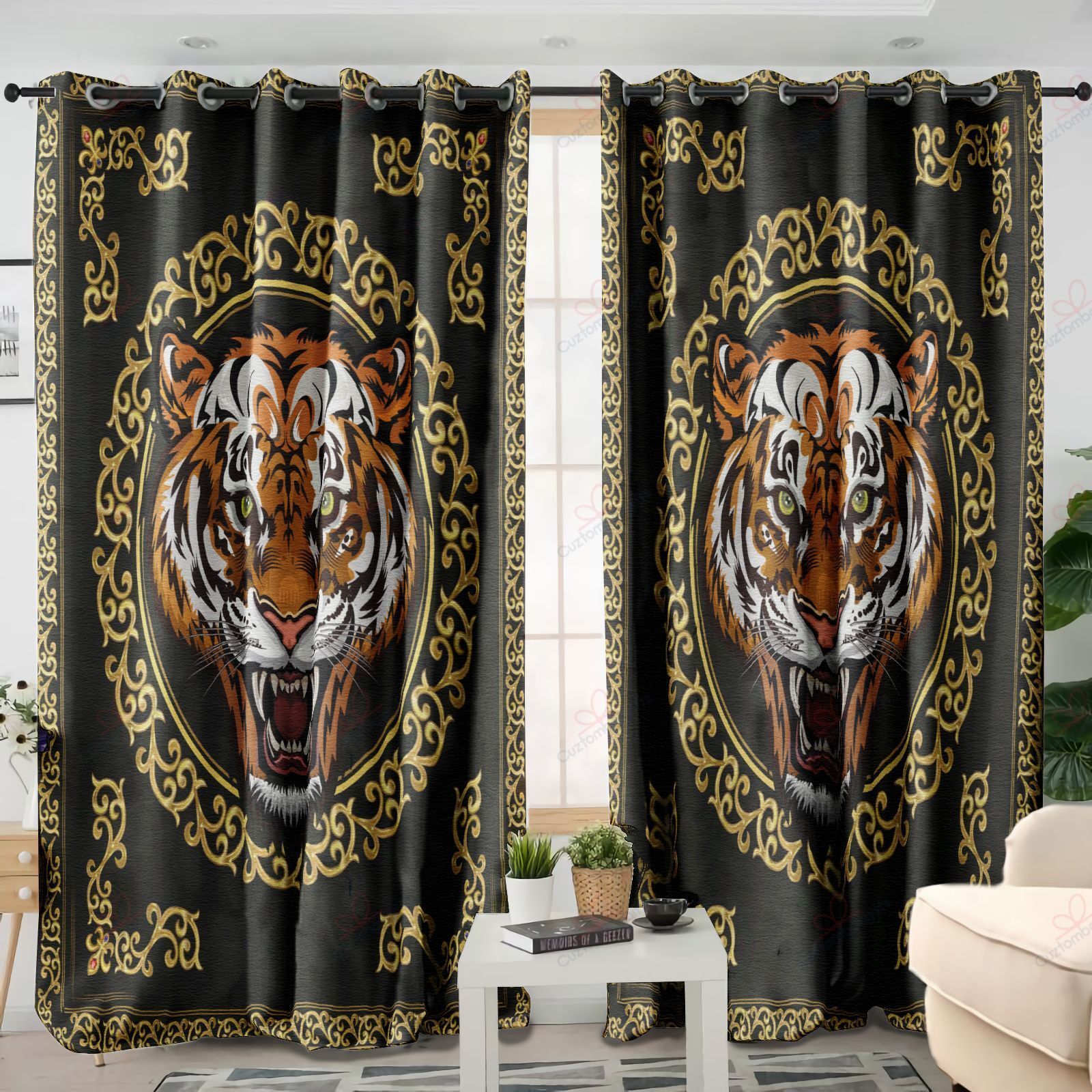 Hilarious Tiger Printed Window Curtain Home Decor
