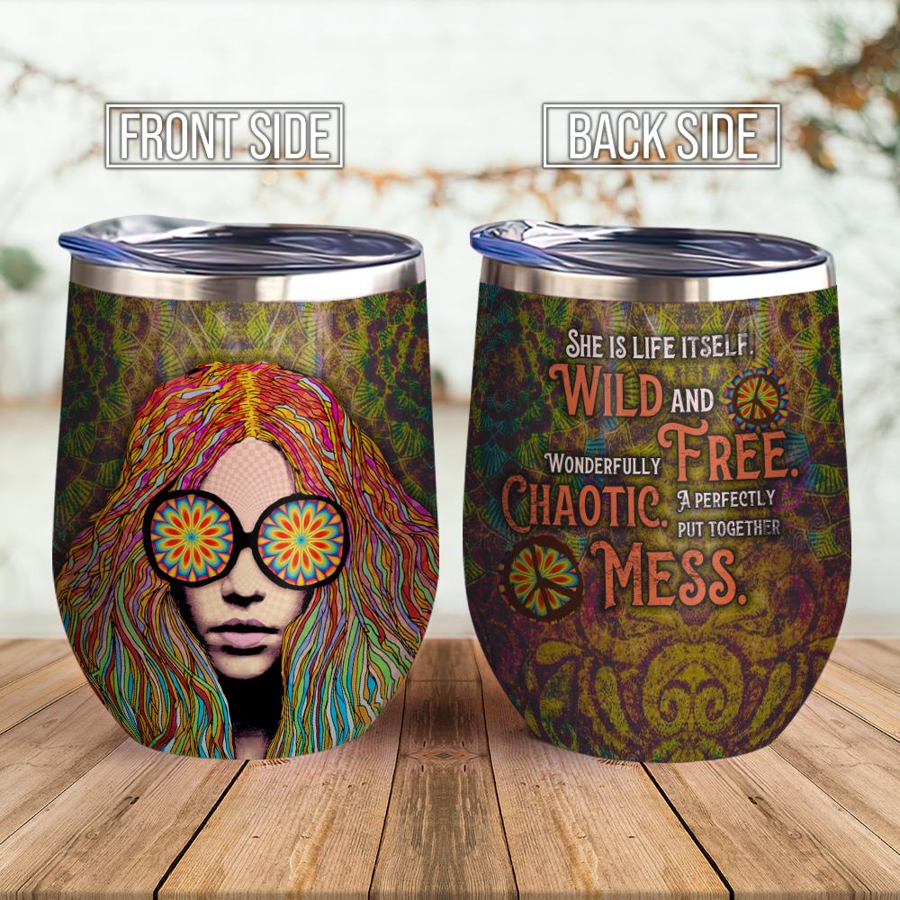 Hippie Girl Wine Tumbler