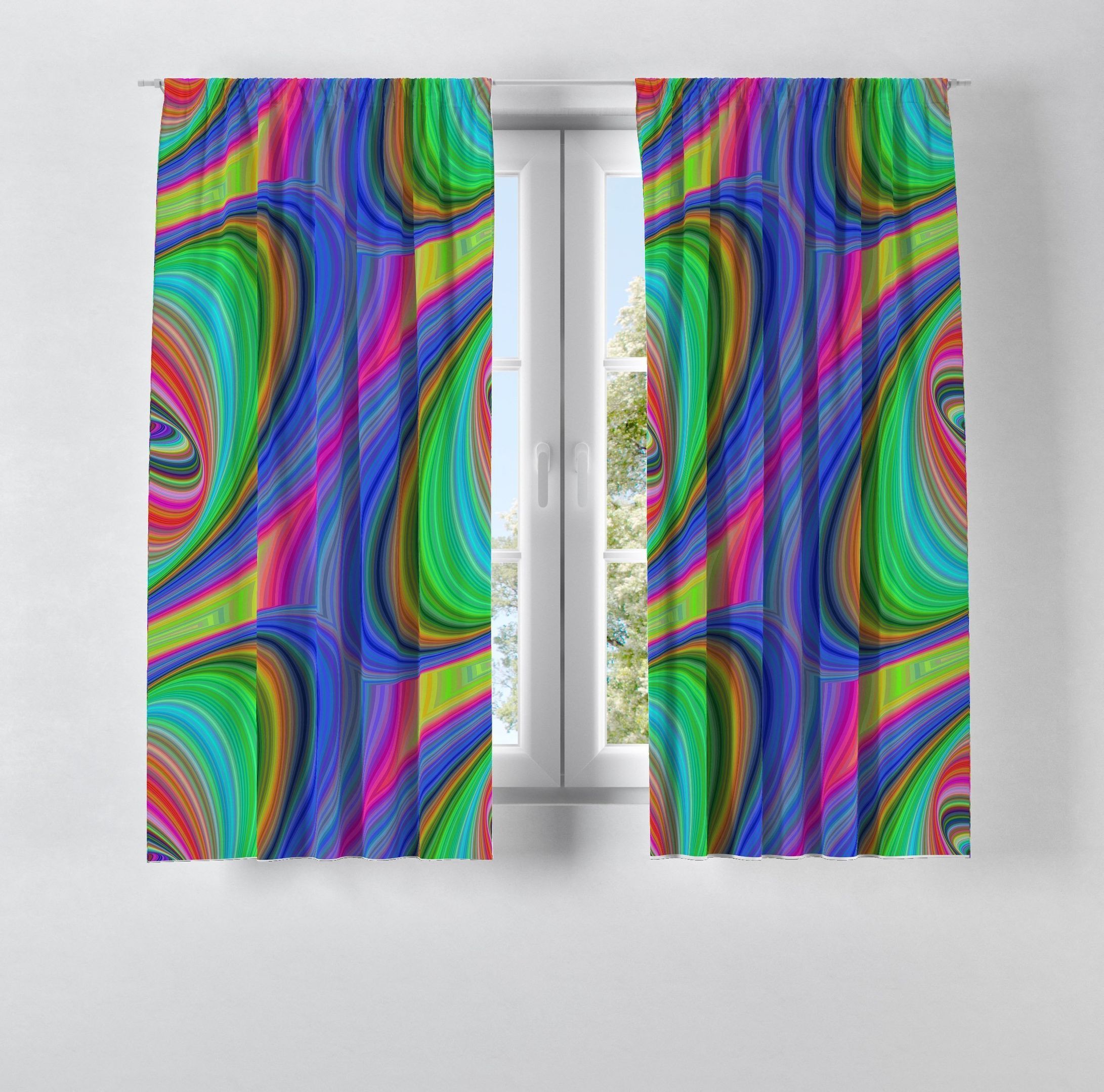 Hippie Vibe Chic Artsy Window Curtains