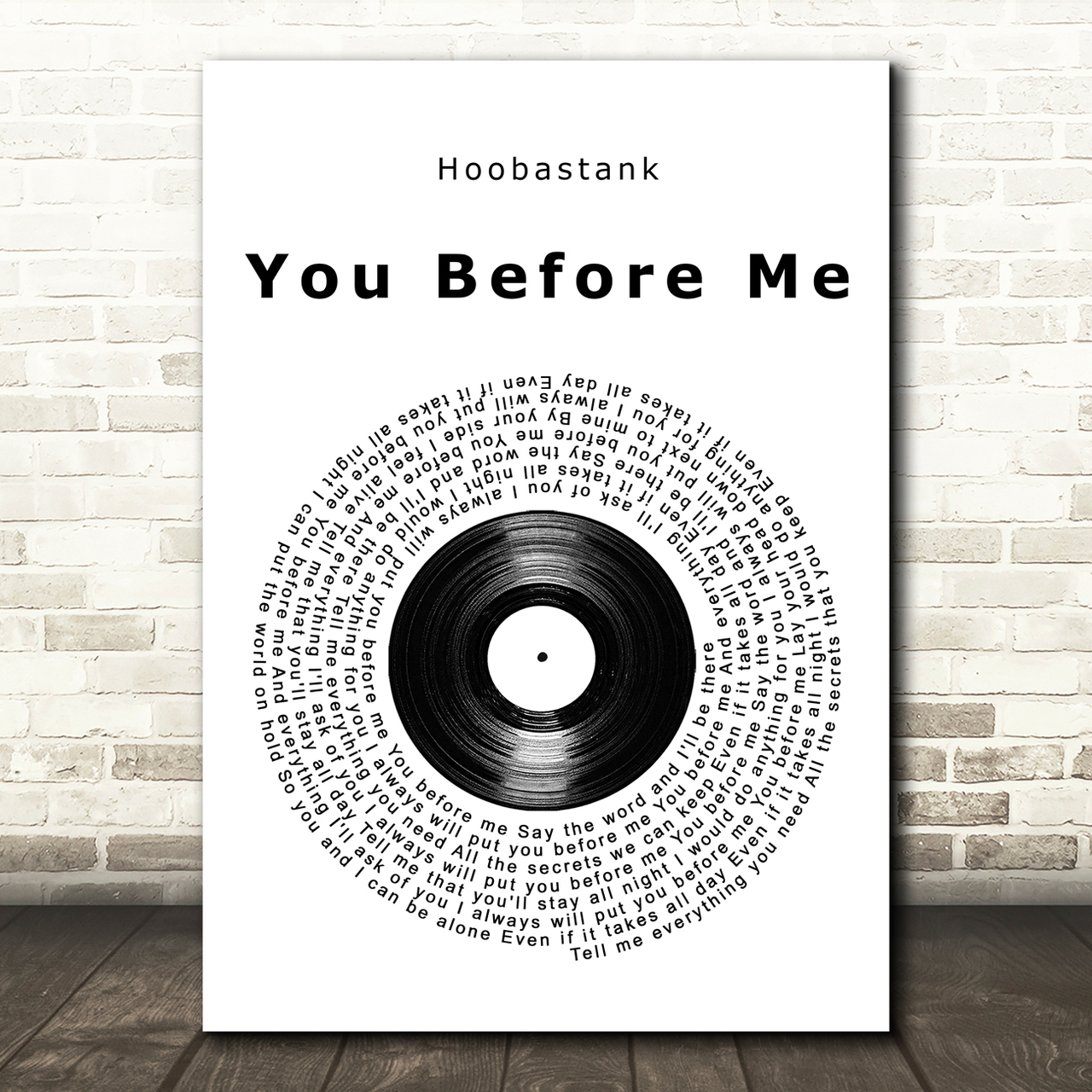 Hoobastank You Before Me Vinyl Record Song Lyric Art Print
