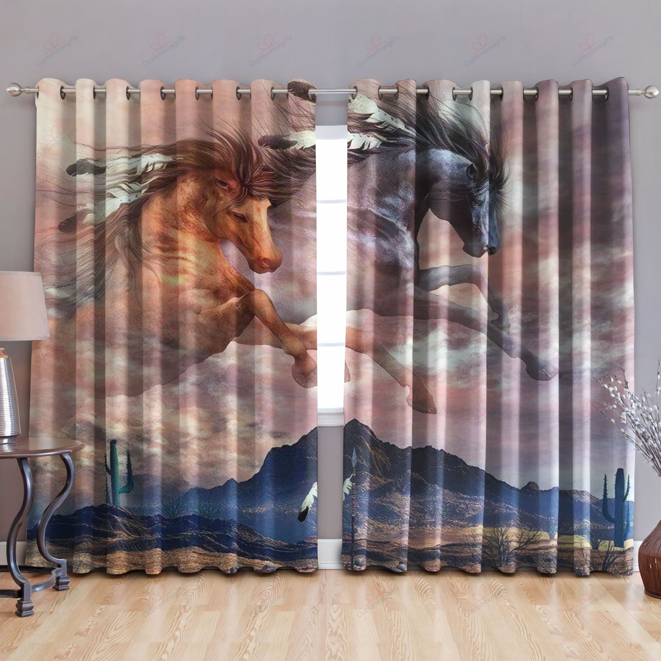 Horse Fly Printed Window Curtains Home Decor