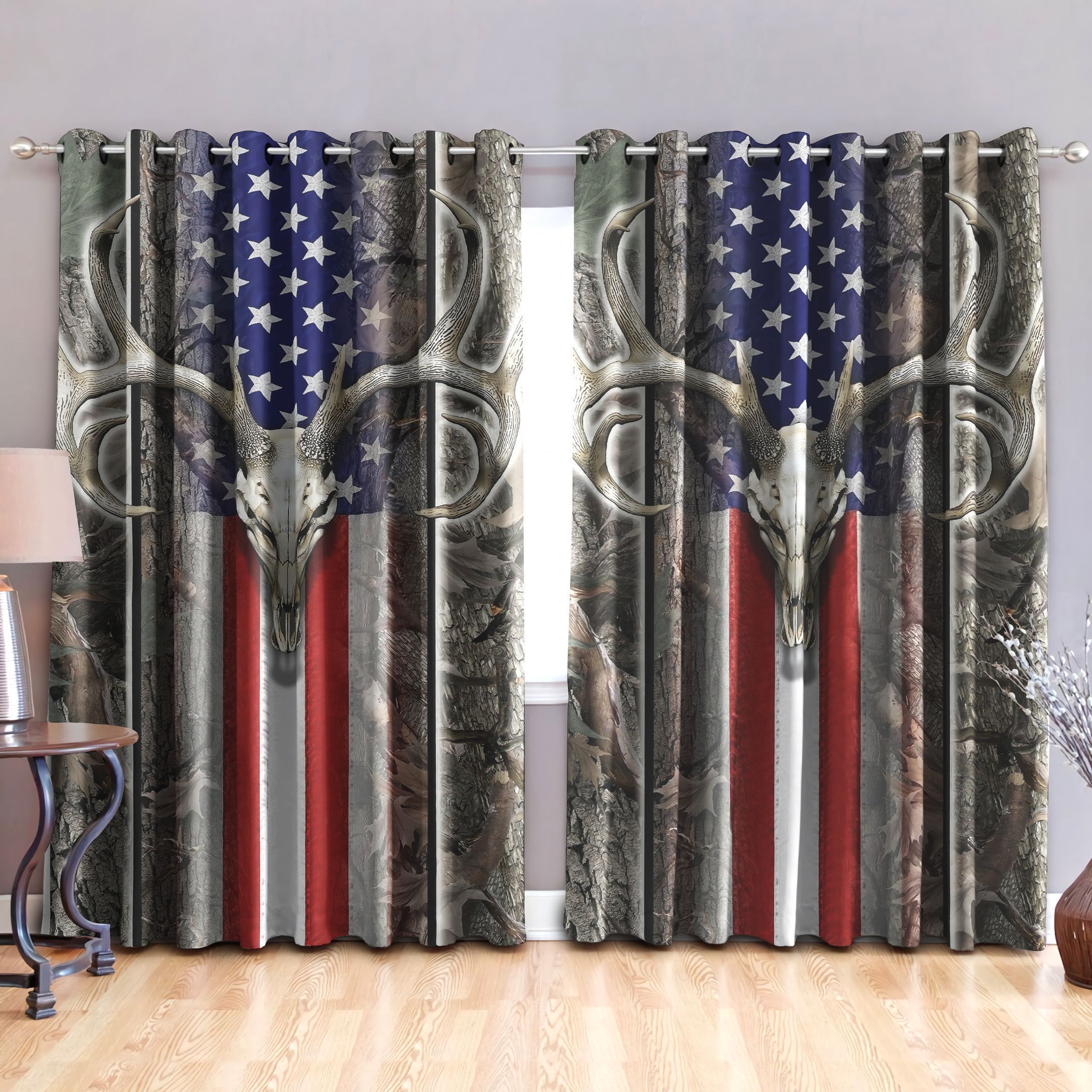 Huntaholic American Printed Window Curtains Home Decor