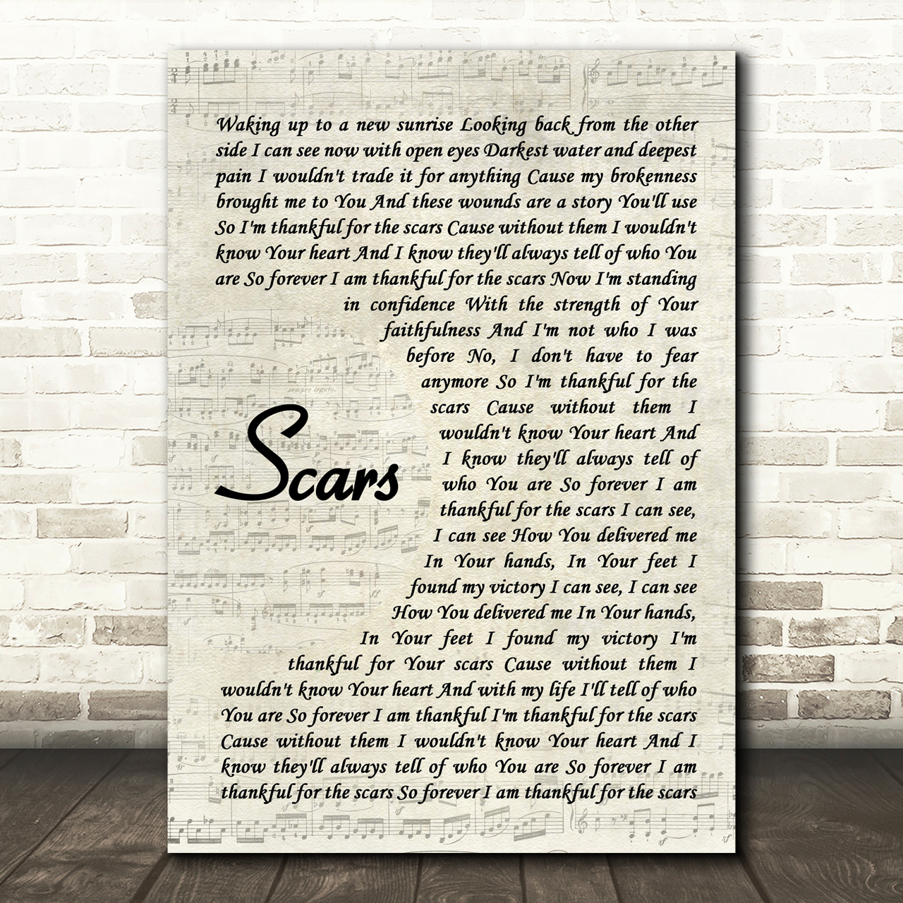 I AM THEY Scars Vintage Script Song Lyric Art Print