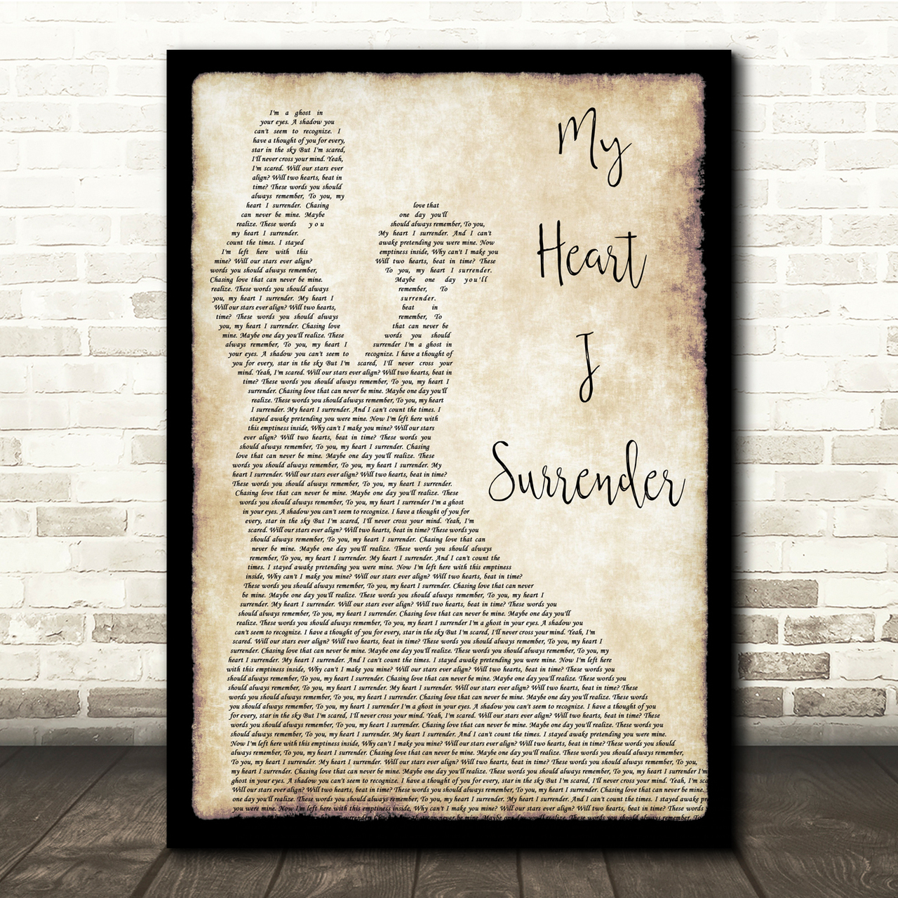 I Prevail My Heart I Surrender Man Lady Dancing Song Lyric Quote Print