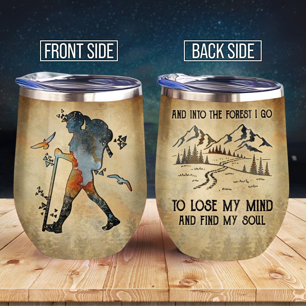 Into The Forest Girl Wine Tumbler