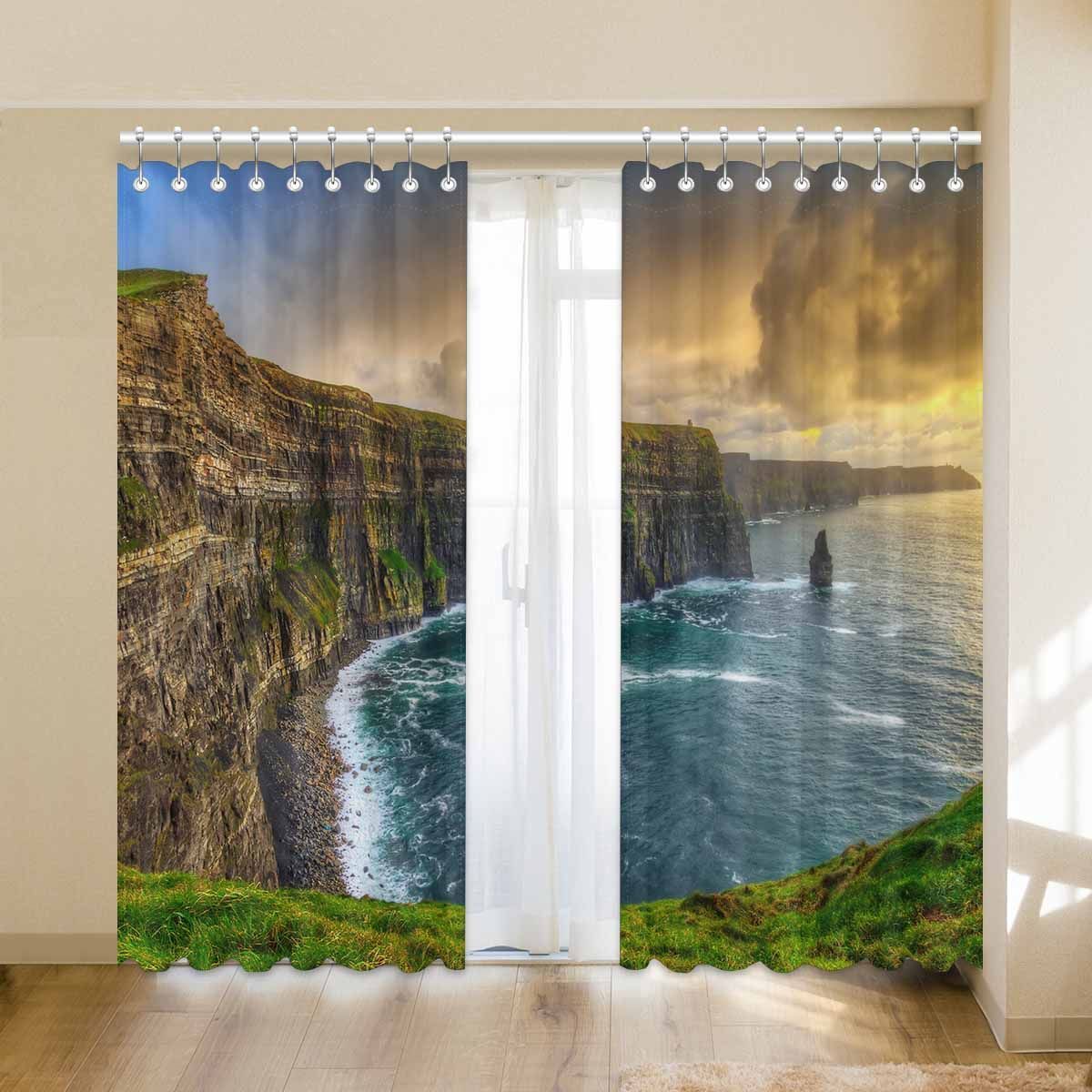 Ireland Cliffs Of Moher At Sunset Printed Window Curtain