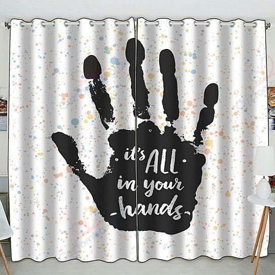 It's All In Your Hands Inspiration Quote Printed Window Curtain Home Decor