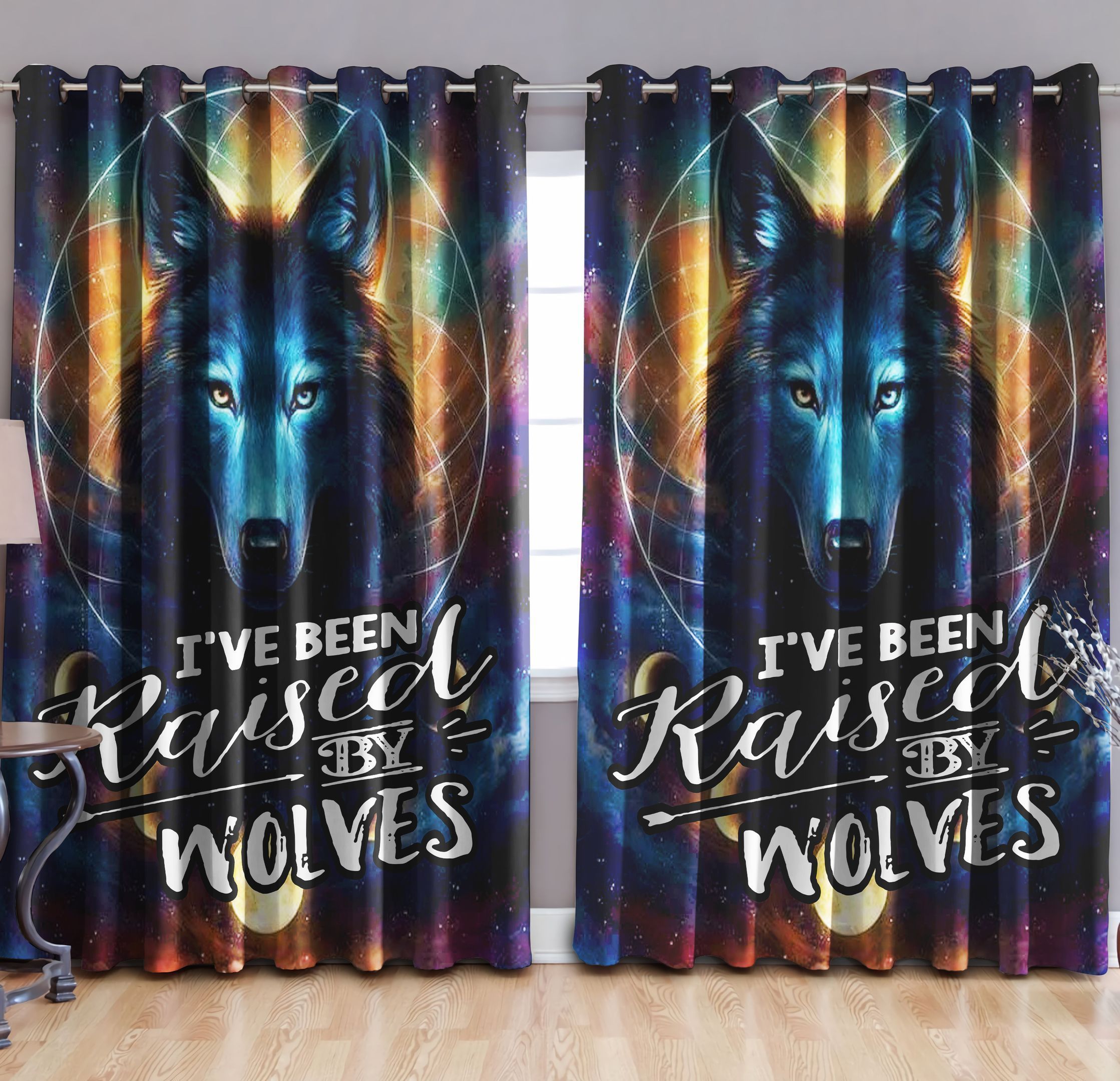 I've Been Raised Wolf Printed Window Curtains Home Decor