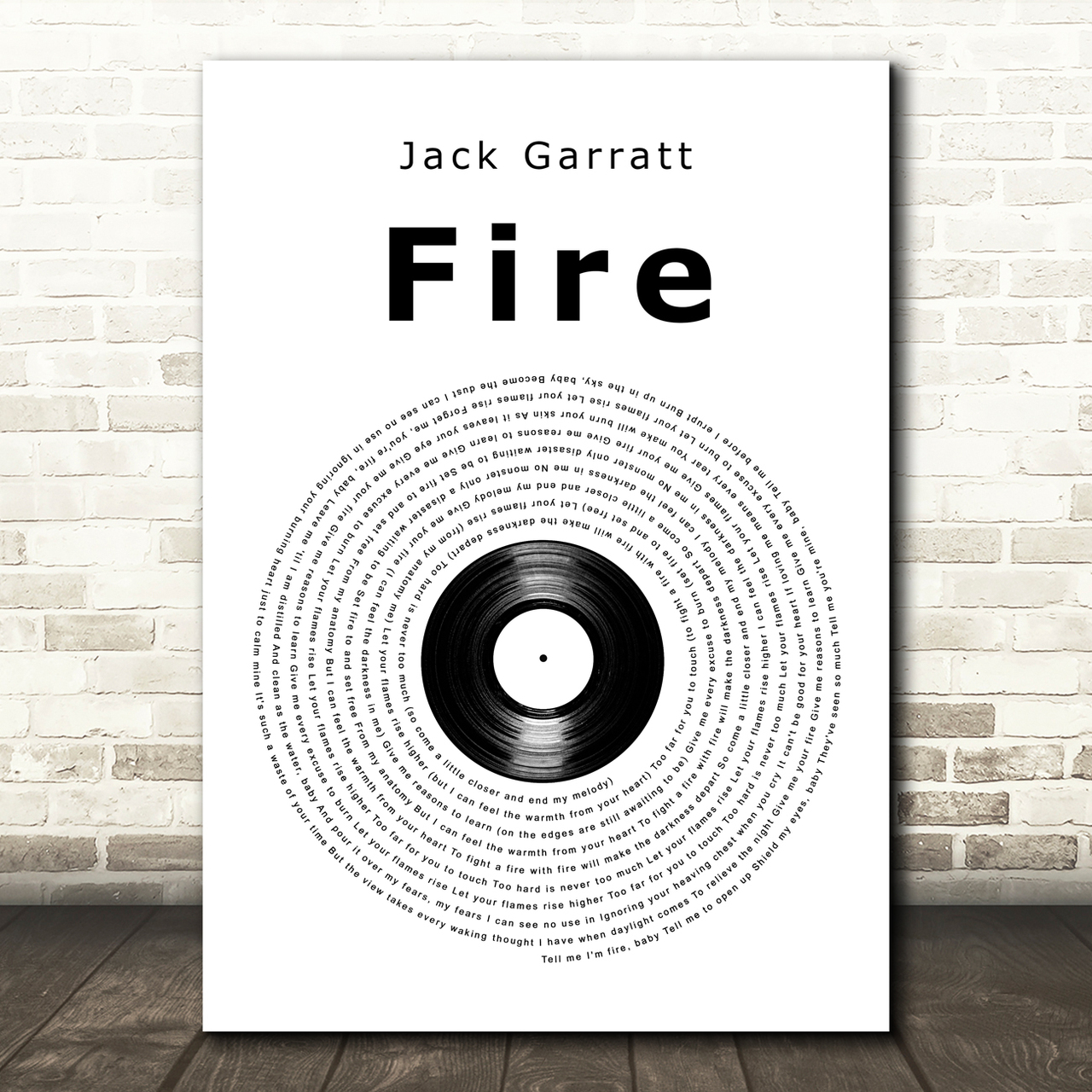 Jack Garratt Fire Vinyl Record Song Lyric Art Print