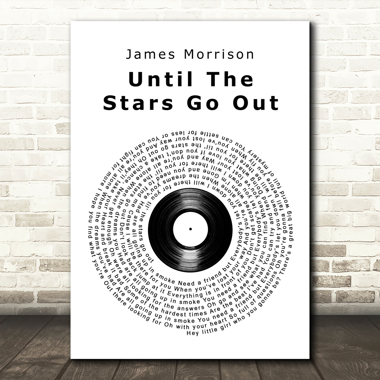 James Morrison Until The Stars Go Out Vinyl Record Song Lyric Art Print