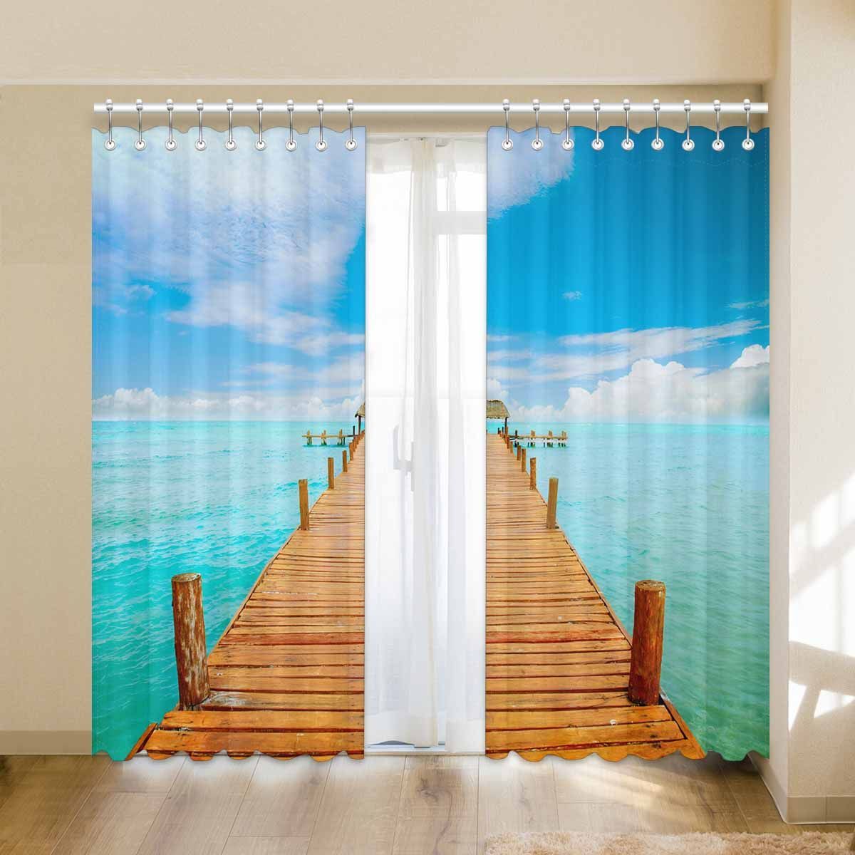 Jetty On Isla Mujeres Printed Window Curtain