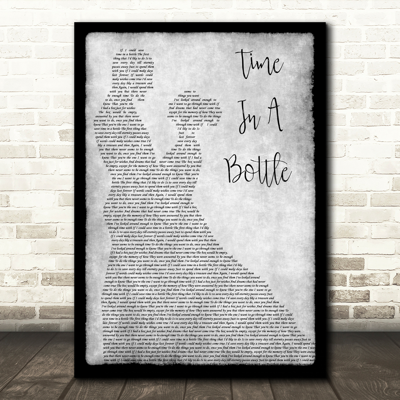 Jim Croce Time In A Bottle Man Lady Dancing Grey Song Lyric Quote Print