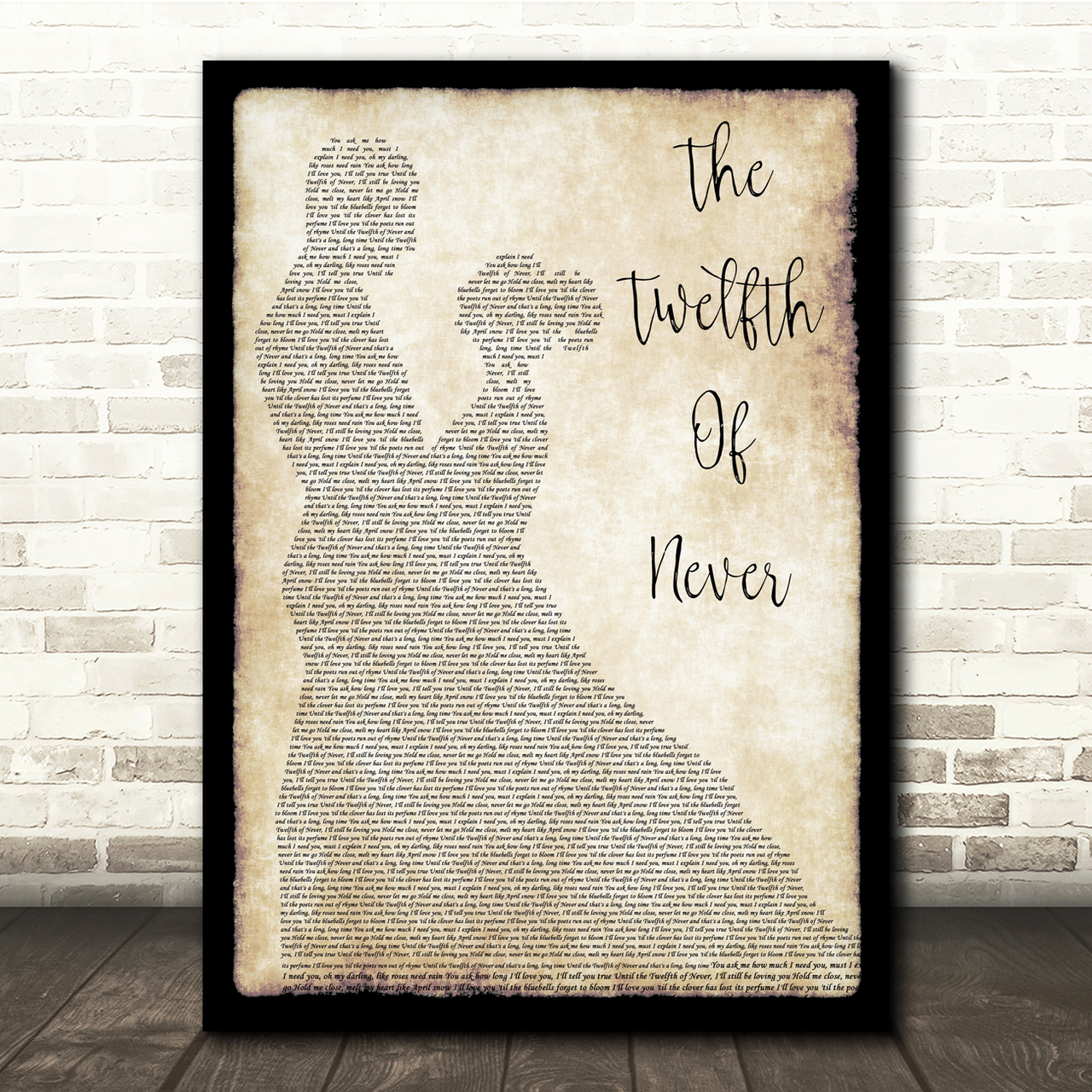 JOHNNY MATHIS The Twelfth Of Never Man Lady Dancing Song Lyric Quote Music Poster Print