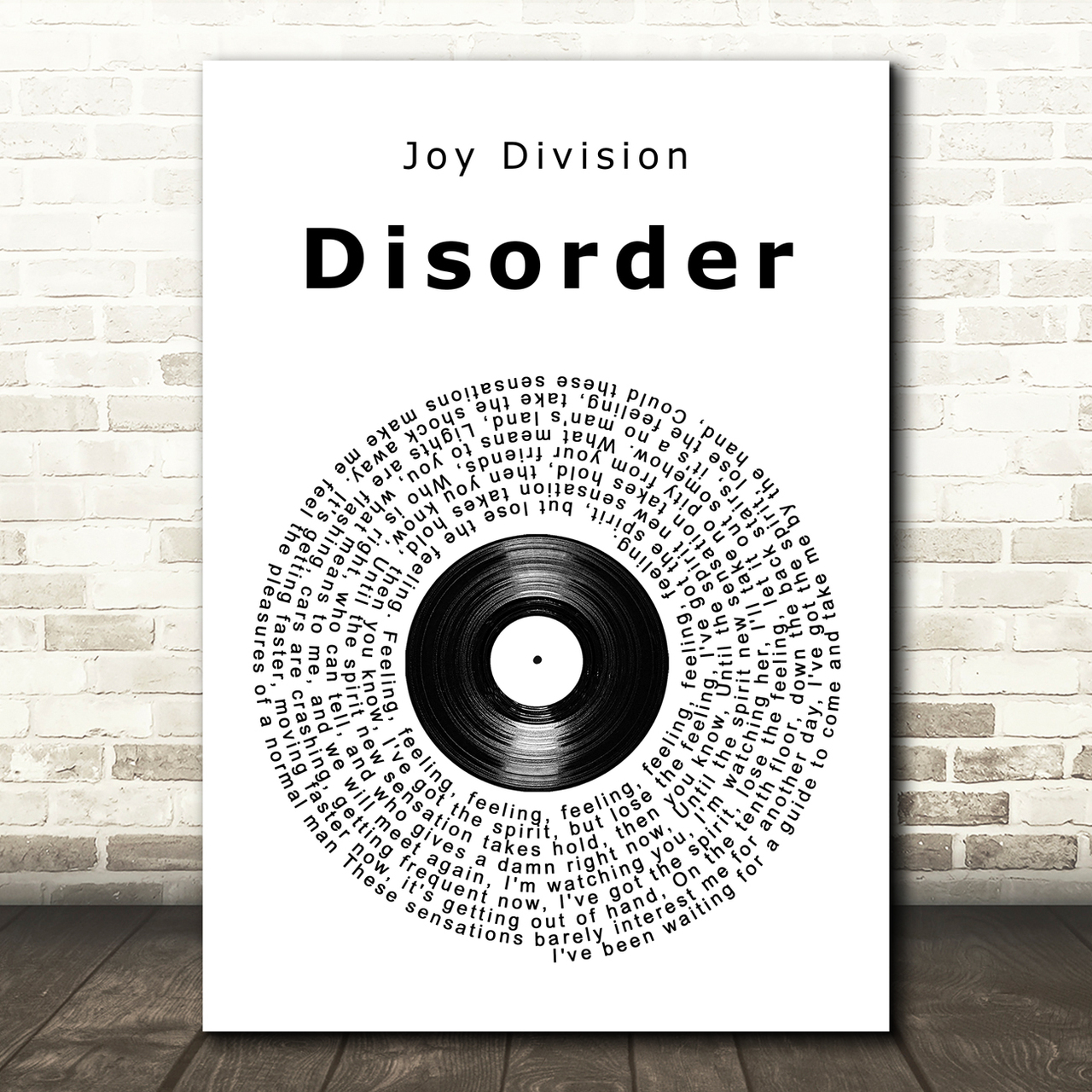 Joy Division Disorder Vinyl Record Song Lyric Art Print