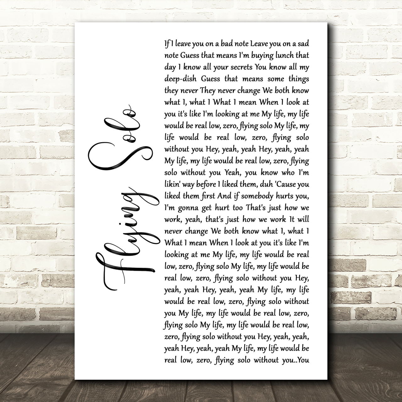 Julie and the Phantoms Cast Flying Solo White Script Song Lyric Art Print