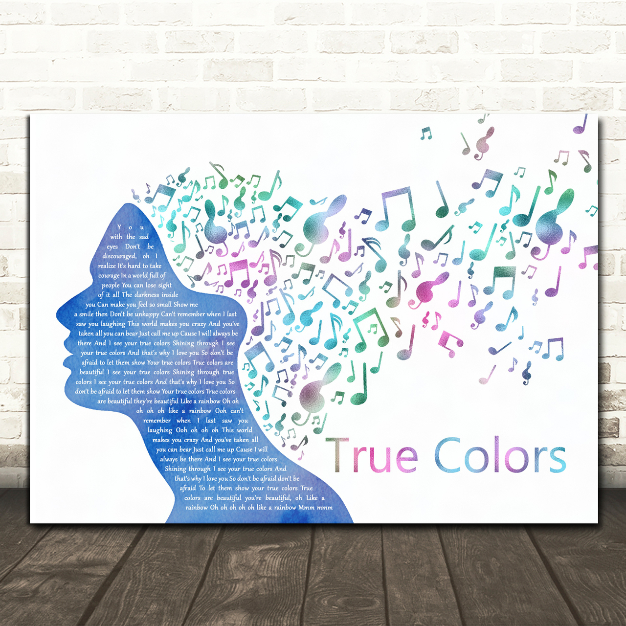 Justin Timberlake, Anna Kendrick True Colors Colourful Music Note Hair Song Lyric Quote Music Poster Print
