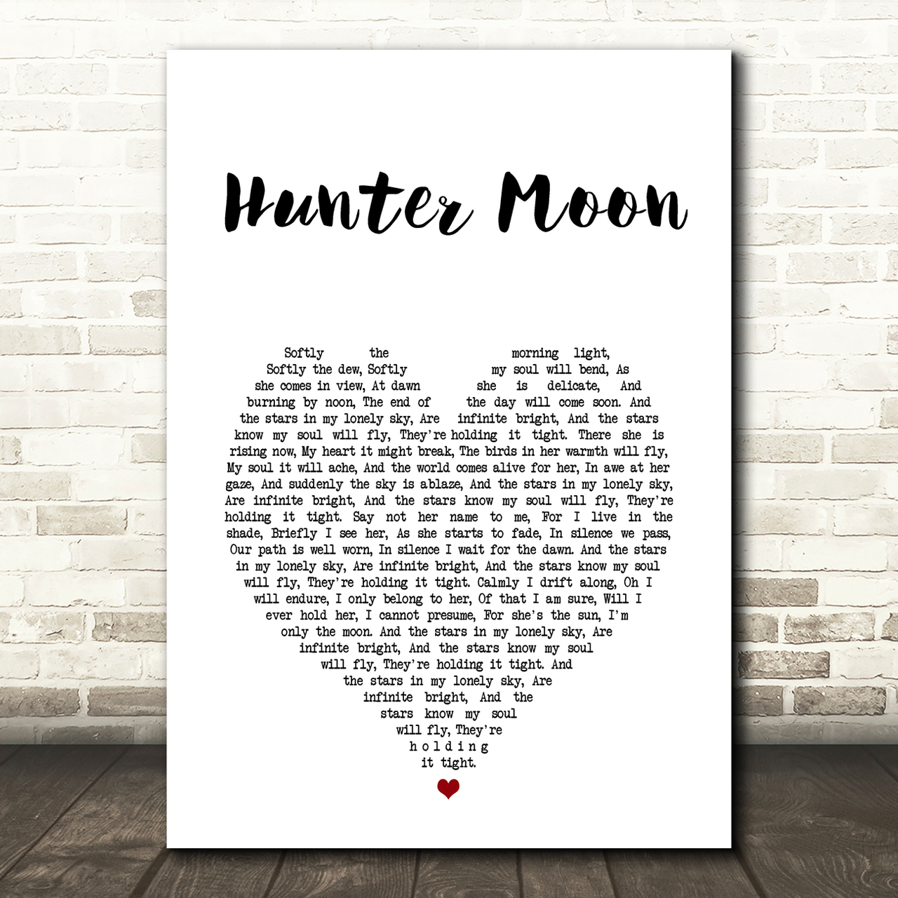 Kate Rusby Hunter Moon White Heart Song Lyric Art Print