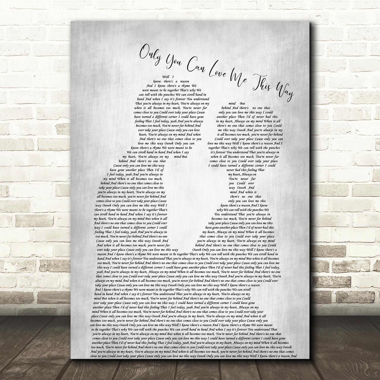Keith Urban Only You Can Love Me This Way Man Lady Bride Groom Wedding Grey Song Lyric Quote Music Poster Print