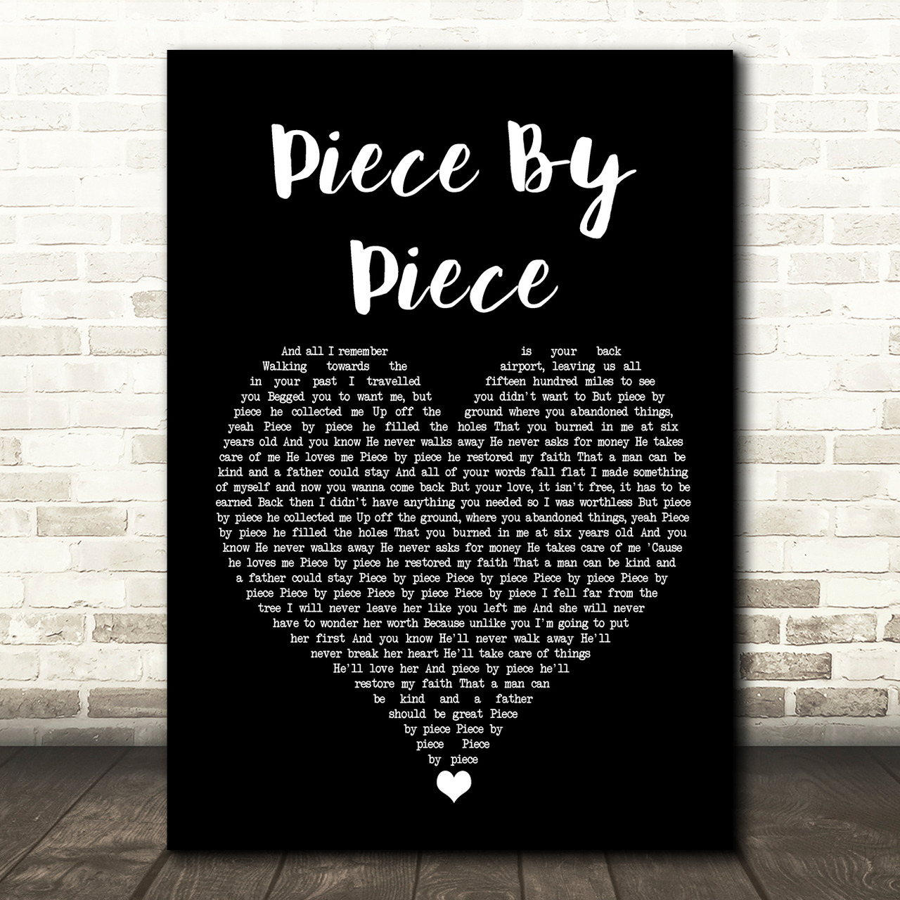 Kelly Clarkson Piece By Piece Black Heart Song Lyric Wall Art Print