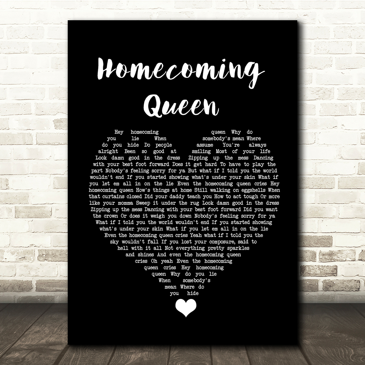 Kelsea Ballerini Homecoming Queen Black Heart Song Lyric Quote Music Poster Print