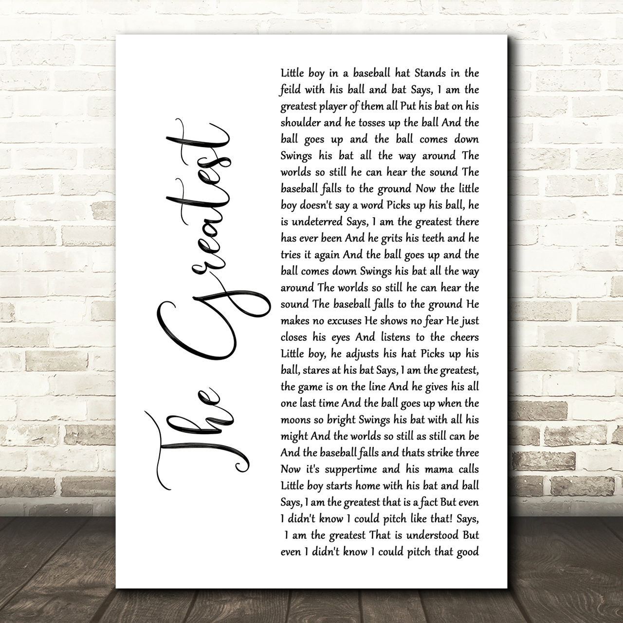 Kenny Rogers The Greatest White Script Song Lyric Art Print