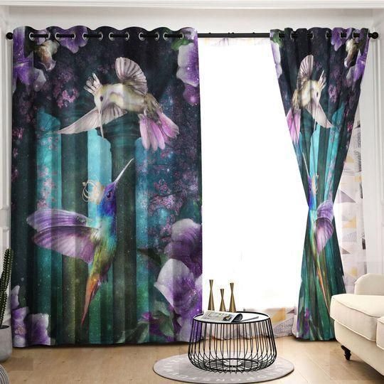 King And Queen Hummingbird Printed Window Curtain Home Decor
