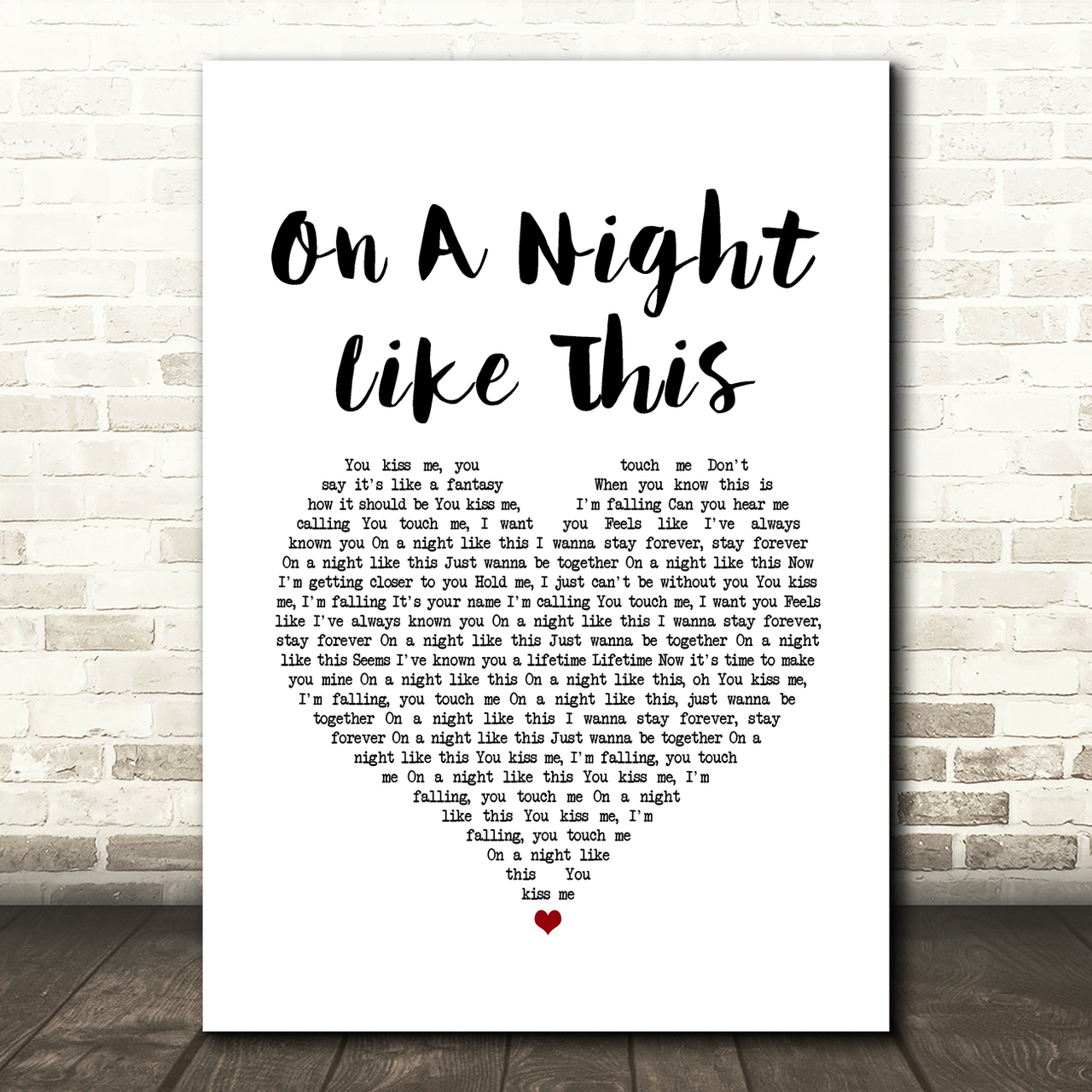 Kylie Minogue On a Night Like This White Heart Song Lyric Art Print