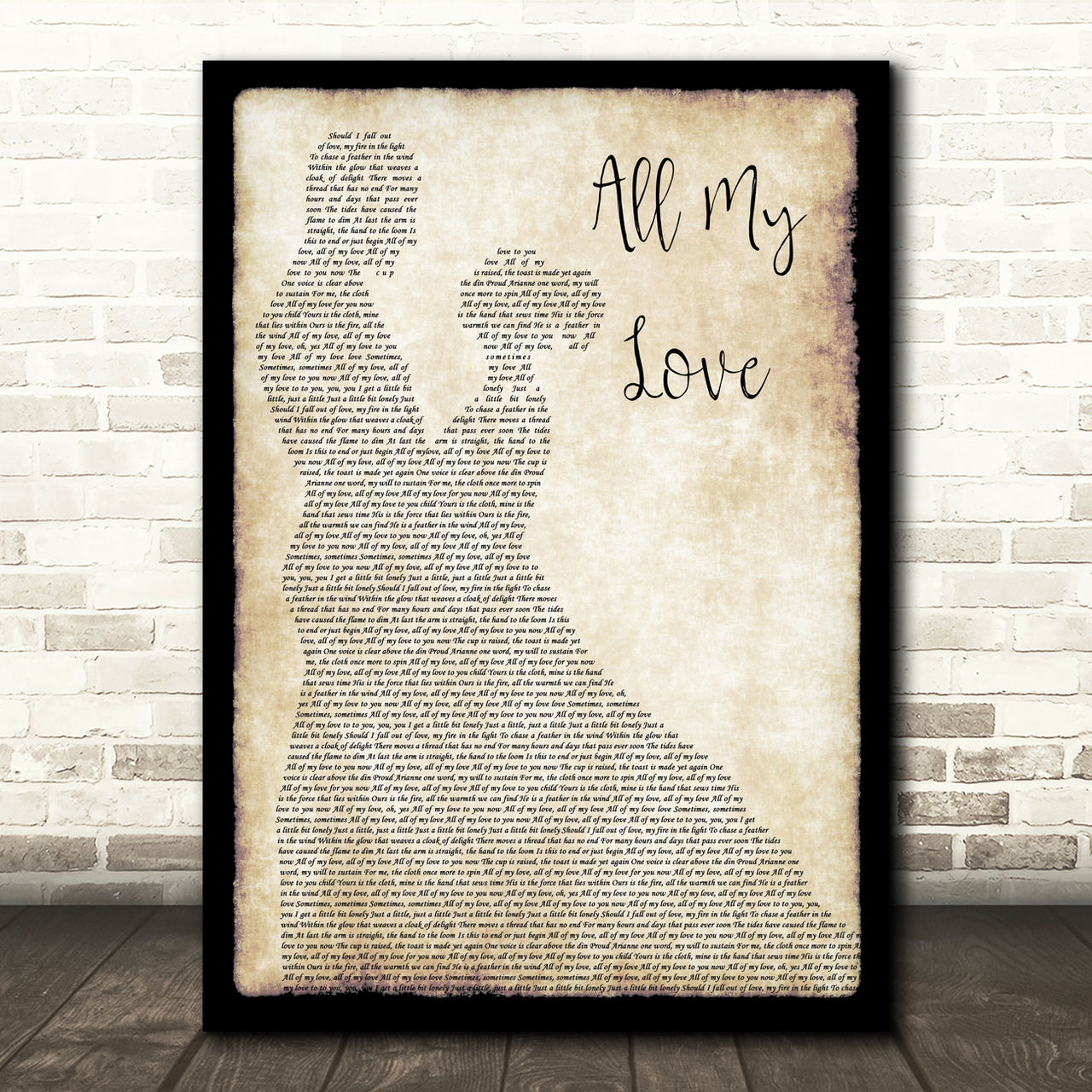 Led Zeppelin All My Love Man Lady Dancing Song Lyric Music Print