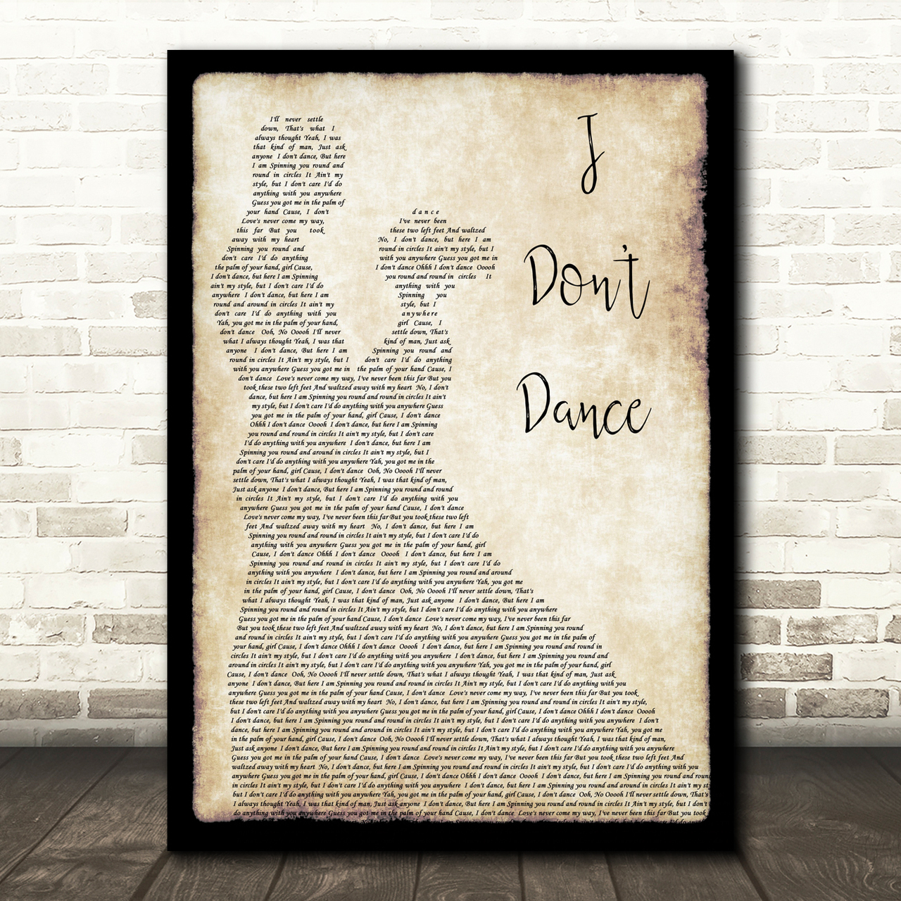 Lee Brice I Don't Dance Man Lady Dancing Song Lyric Print