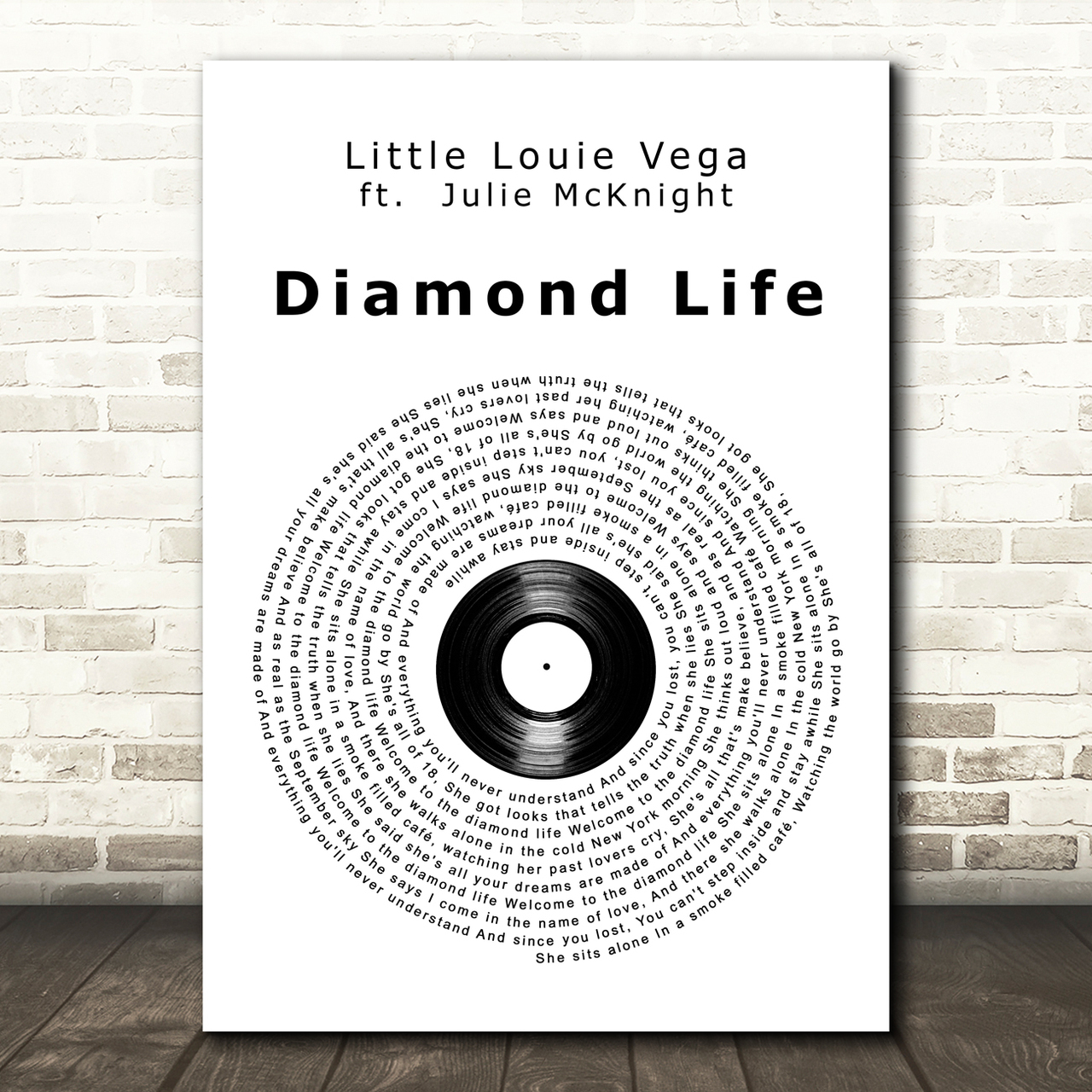 Little Louie Vega Diamond Life Vinyl Record Song Lyric Art Print