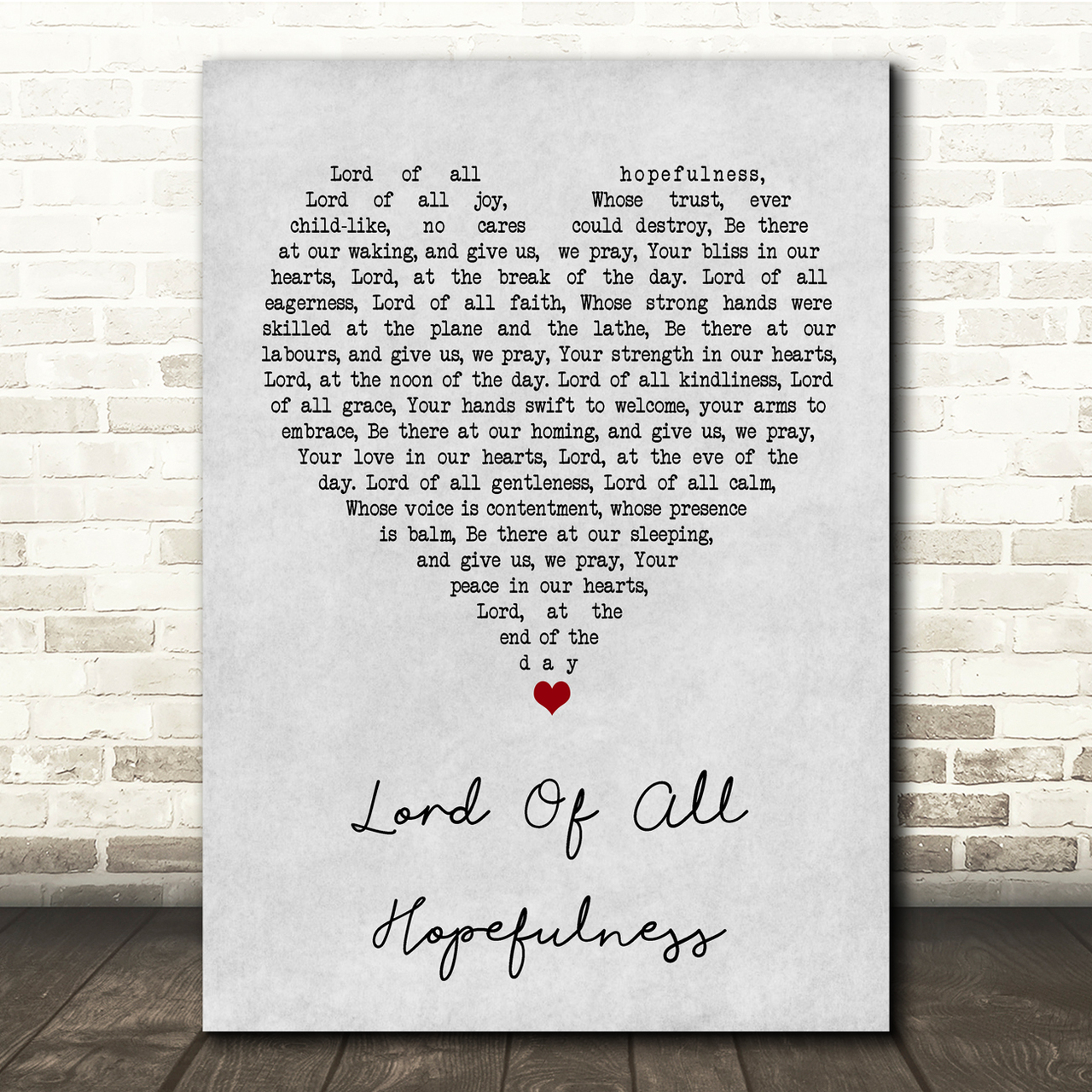Lord of all hopefulness Jan Struther Grey Heart Song Lyric Music Print