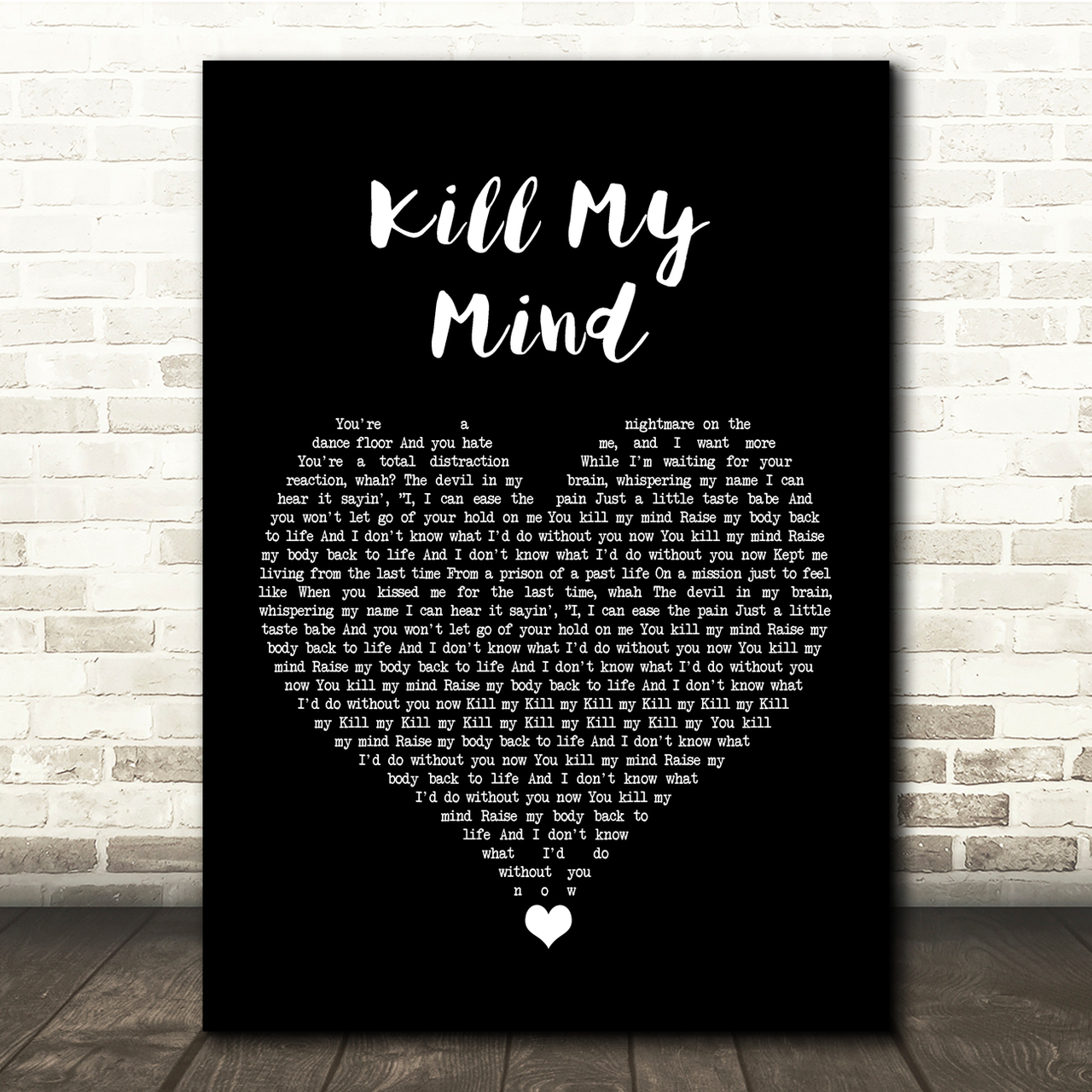 Louis Tomlinson Kill My Mind Black Heart Song Lyric Quote Music Poster Print