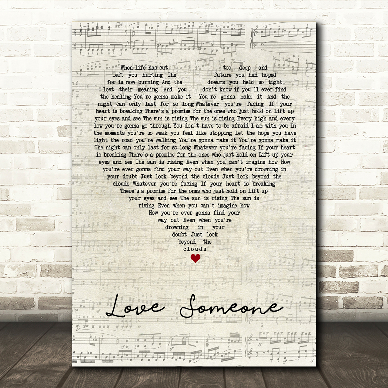 Lukas Graham Love Someone Script Heart Song Lyric Music Print