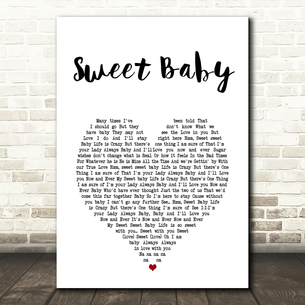 Macy Gray Sweet Baby White Heart Song Lyric Art Print