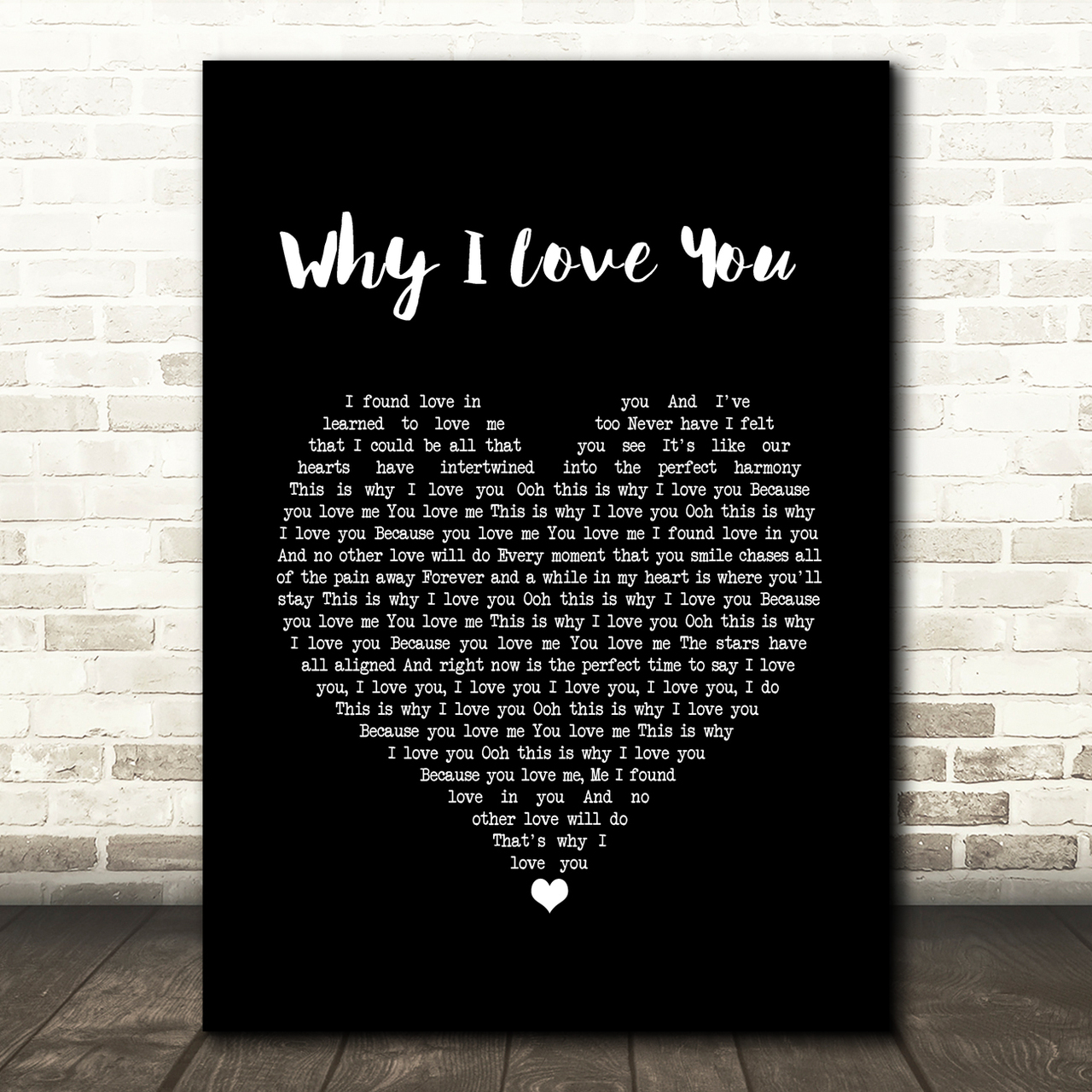 MAJOR Why I Love You Black Heart Song Lyric Music Print