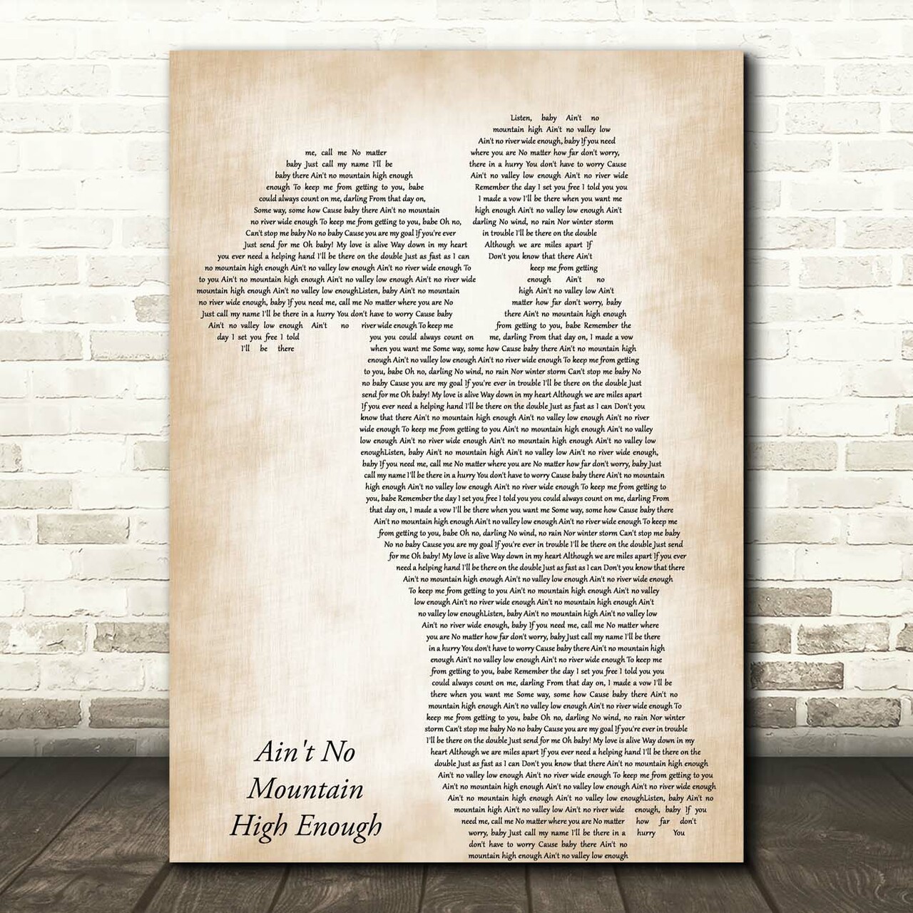 Marvin Gaye Ain't No Mountain High Enough Mother & Child Song Lyric Print
