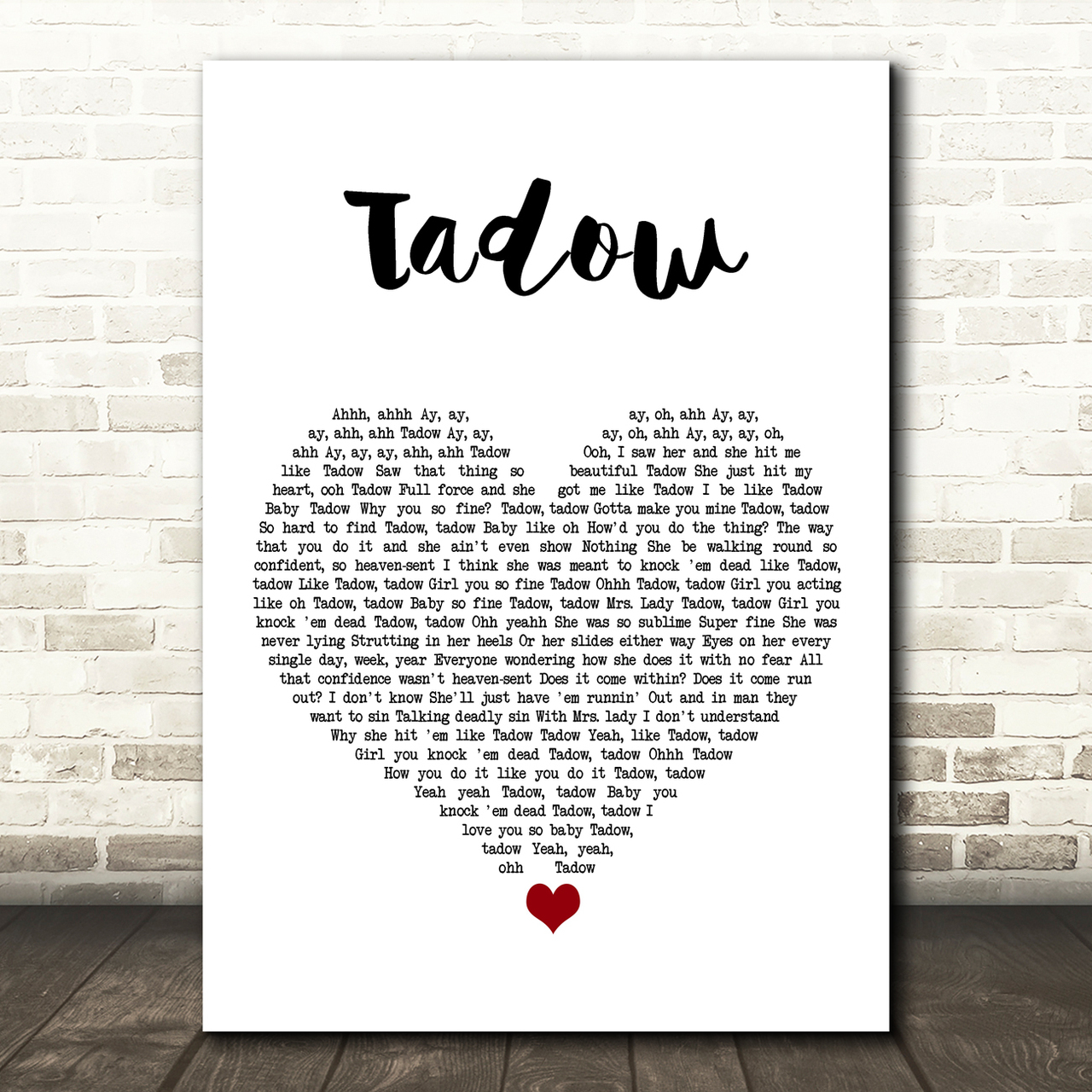 Masego Tadow White Heart Song Lyric Art Print