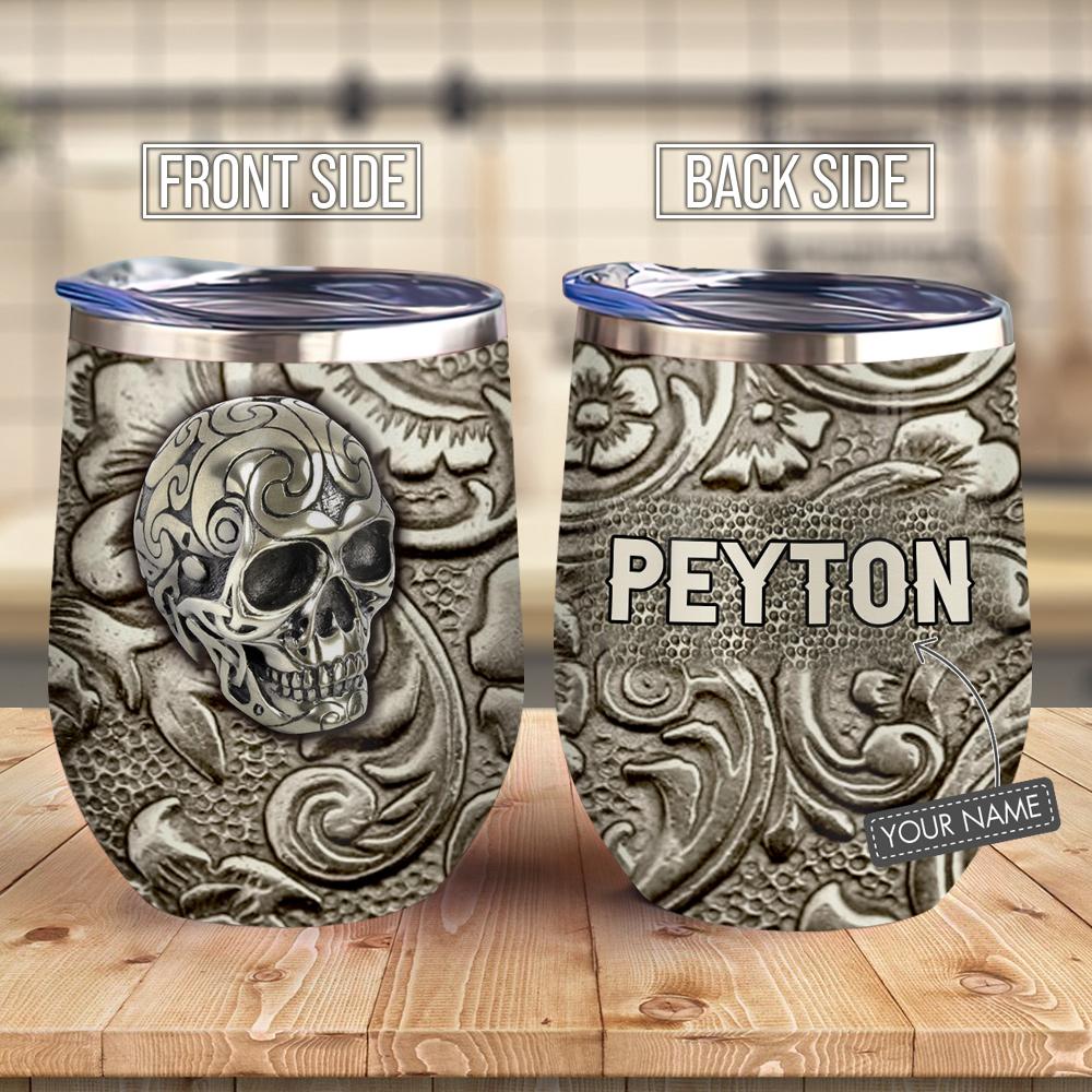 Metal Style Skull Personalized Wine Tumbler